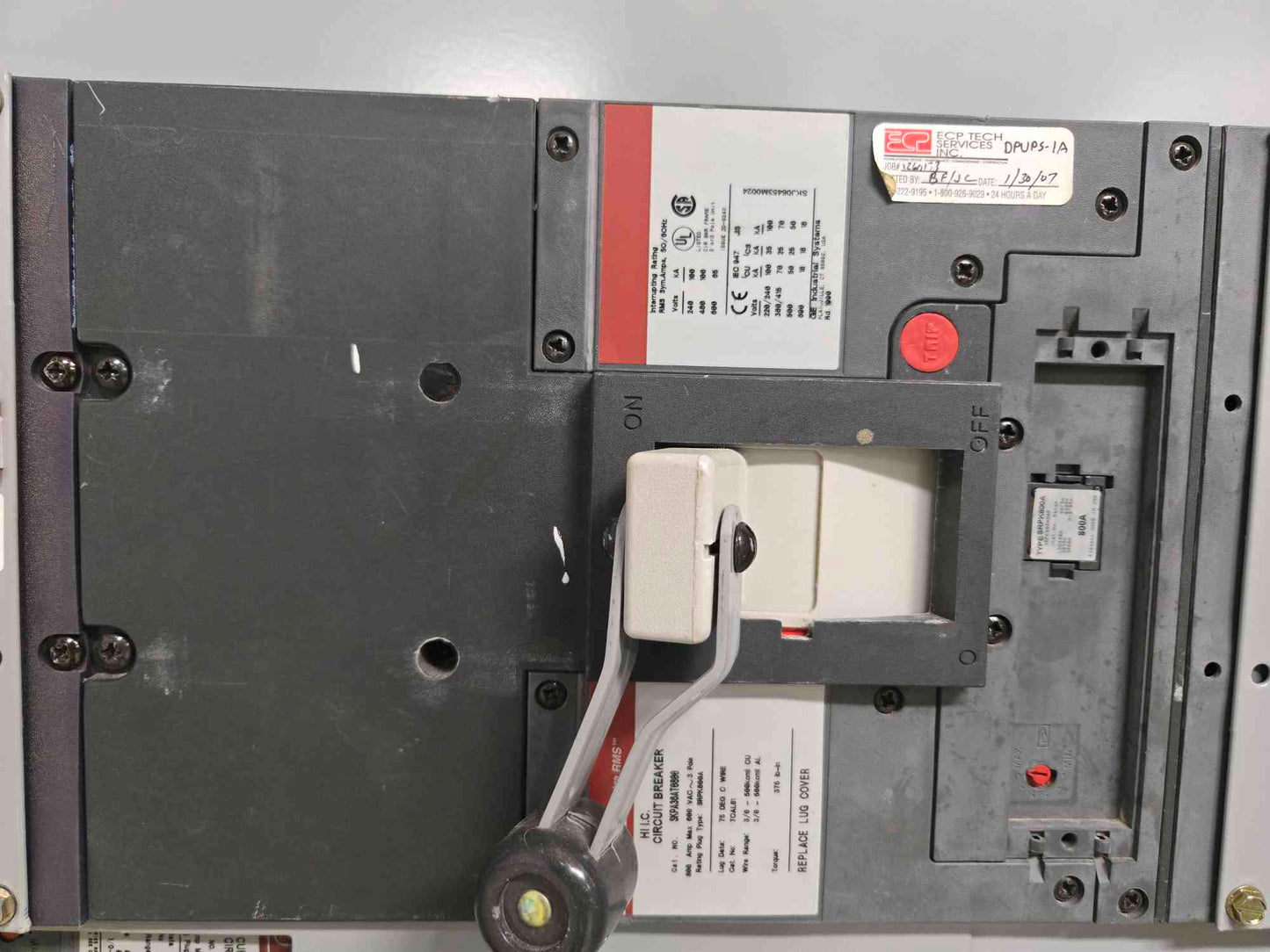 GE Spectra Series 480V Power Panel Board W/ 800A Main & 175A Dist (SKU: 107726)
