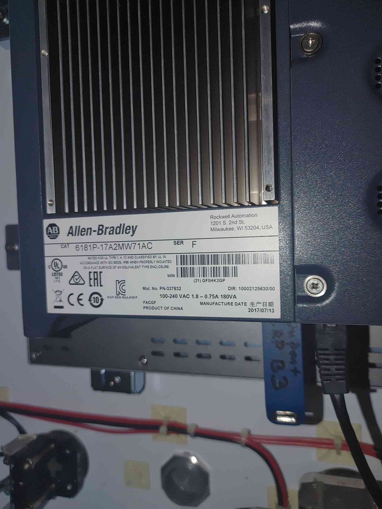 Allen-Bradley 6181P-17A2MW71AC Screen (112050)