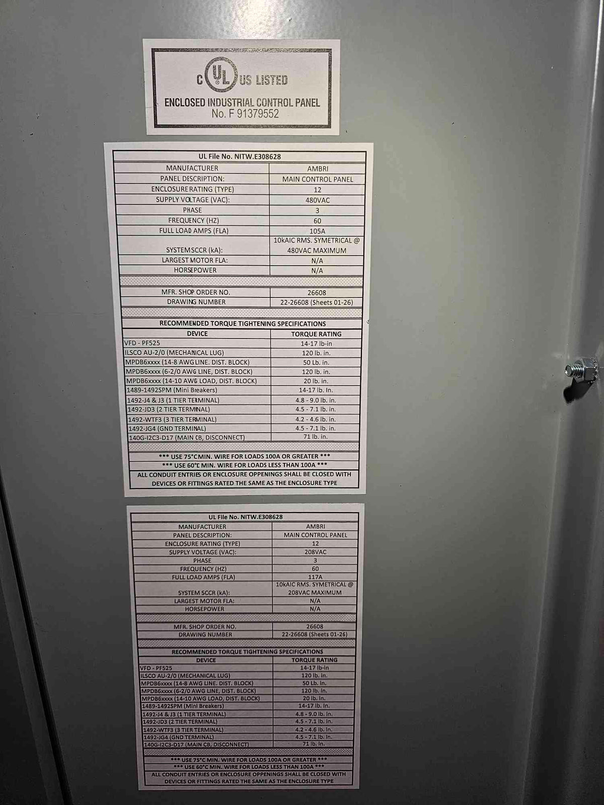 Industrial Electrical Enclosure with Double Doors w/ 2 rotary switches(SKU: 112013)