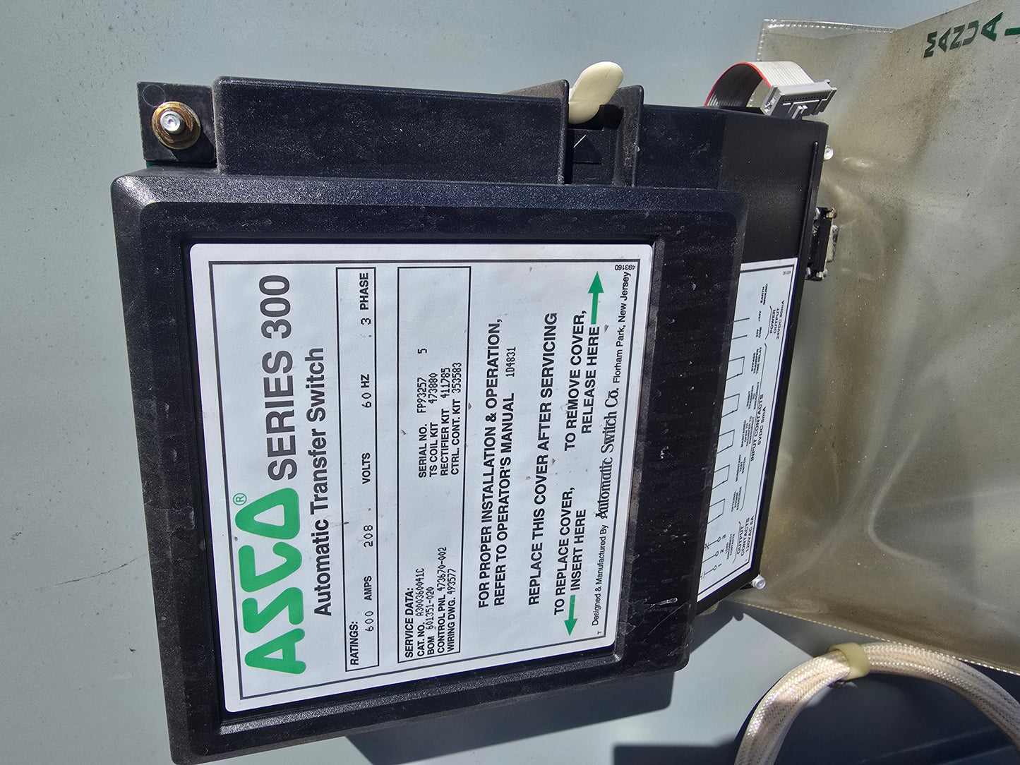 600A ASCO 300 Series Automatic Transfer Switch 600 Amp ATS