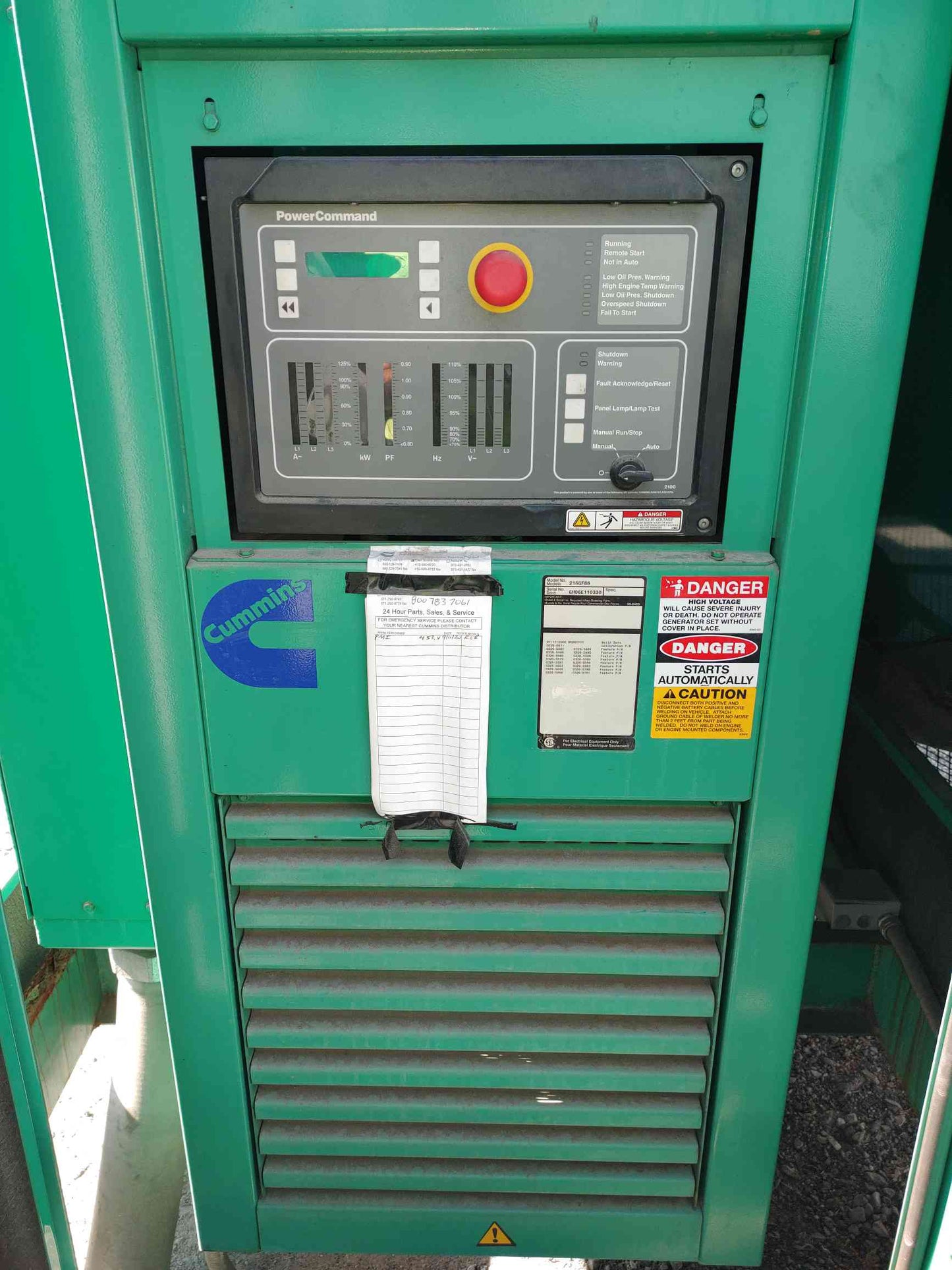Cummins 215GFBB 215 kW Natural Gas Generator PowerCommand Enclosed 215kW