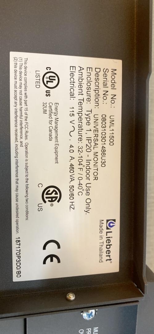 Liebert UML11500 Universal Monitor Panel(S6LLST5785)