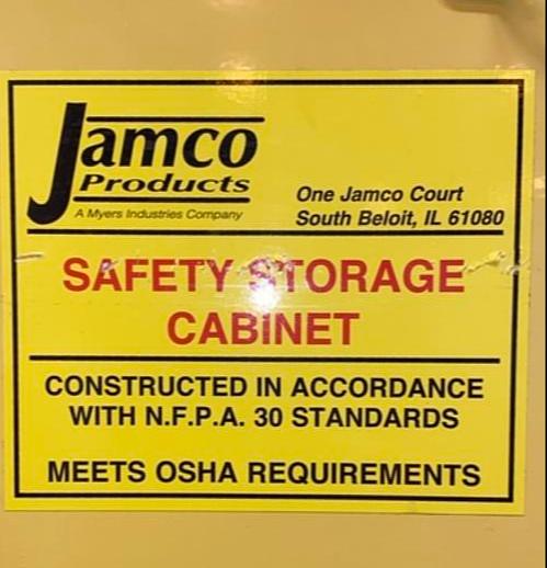 JAMCO 22 Gallon Flammable Storage Cabinet 35" Lab Casework