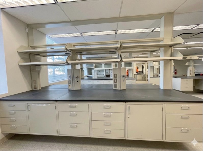 12'x66" Hamilton Metal Casework Island Work Center Reagent Shelf Epoxy Tops & Utilities Customize