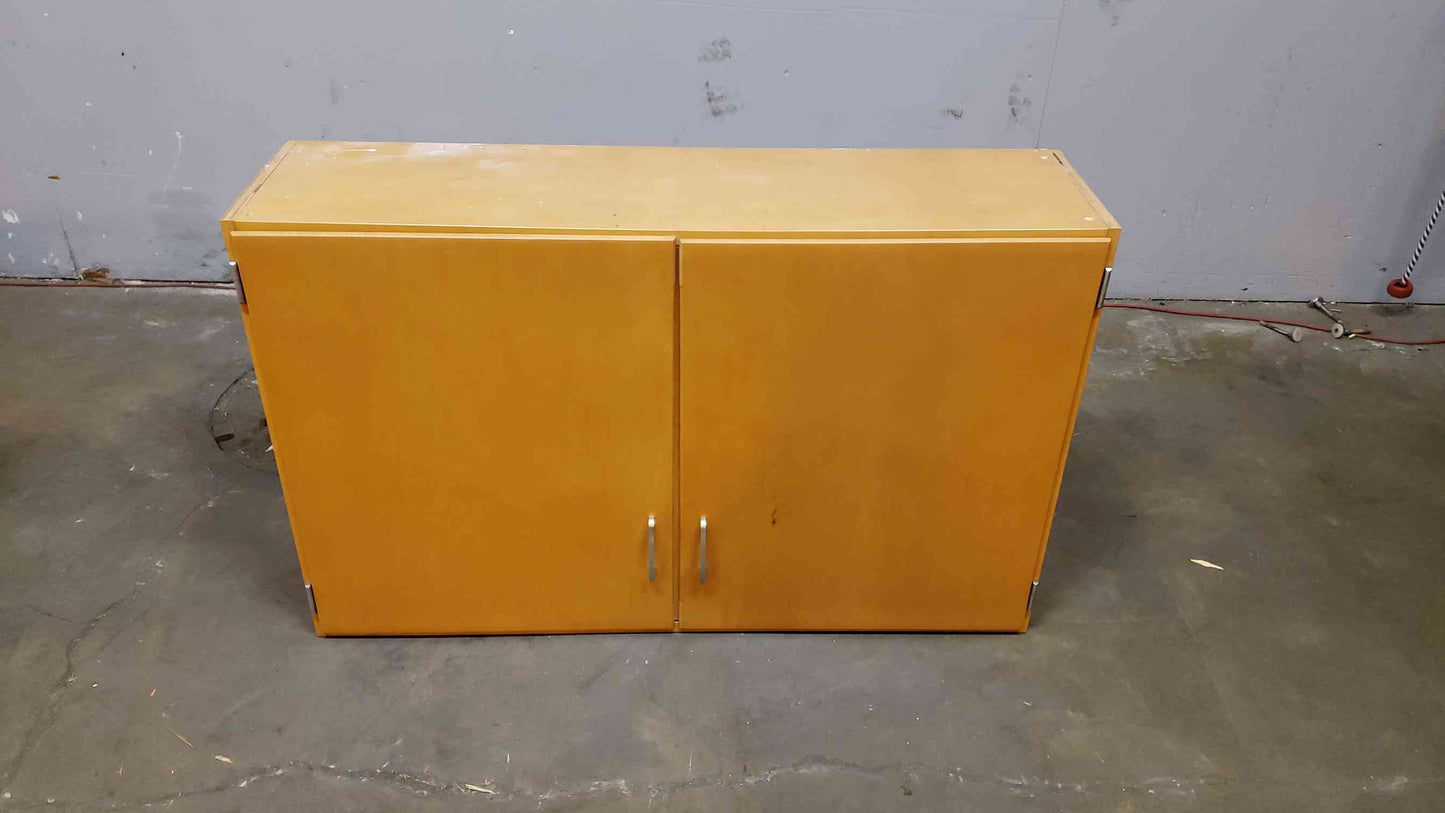 Kewaunee 4' Wood Wall-Mount Lab Cabinet Double Solid Door w/ Shelves