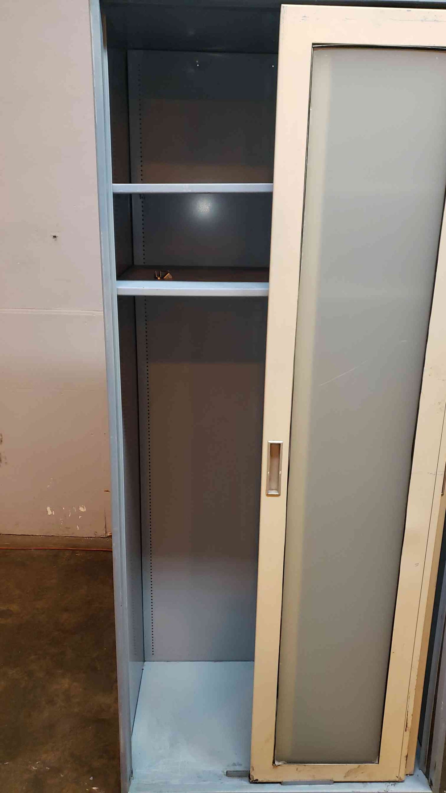 7' Tall Blue Metal Storage Lab Cabinet with 2 Shelves Casework