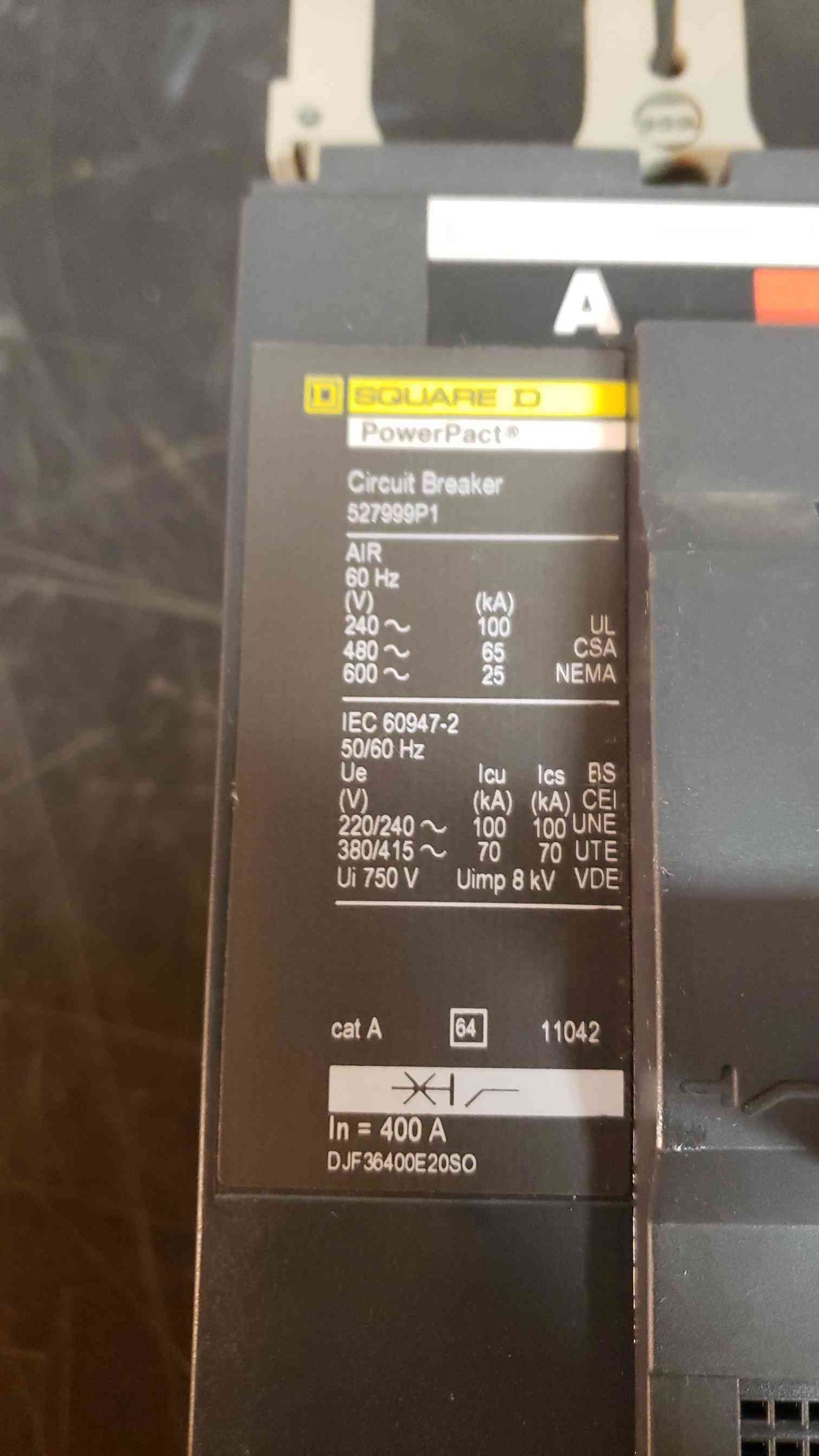 Square D 400 Amp Breaker DJF36400E20SO (SKU: 4043AA)