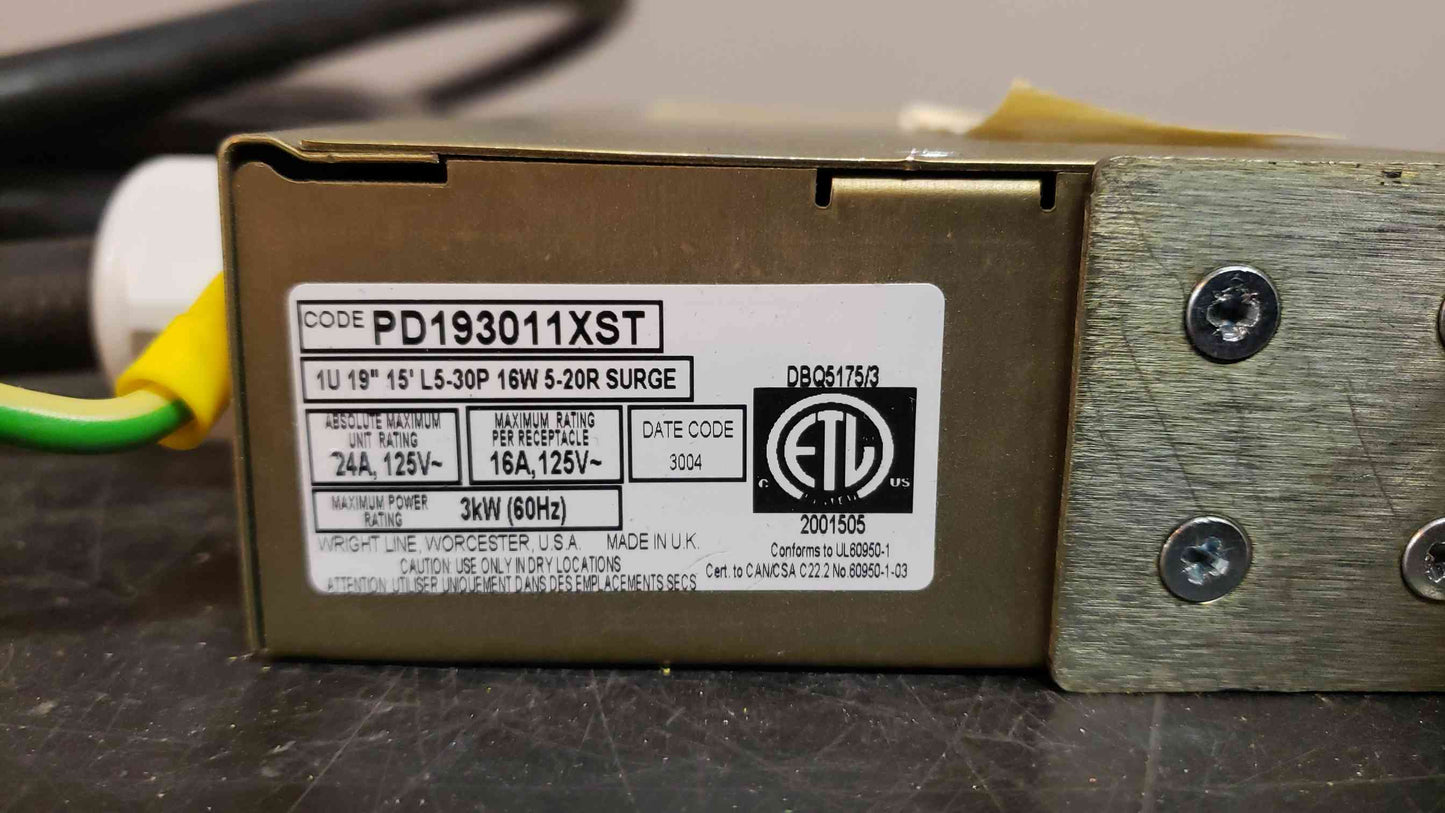 *Pickup Only* ETL 8 Plug Small PDU Strip 125V PD193011XST-200/240V-16A(104014)