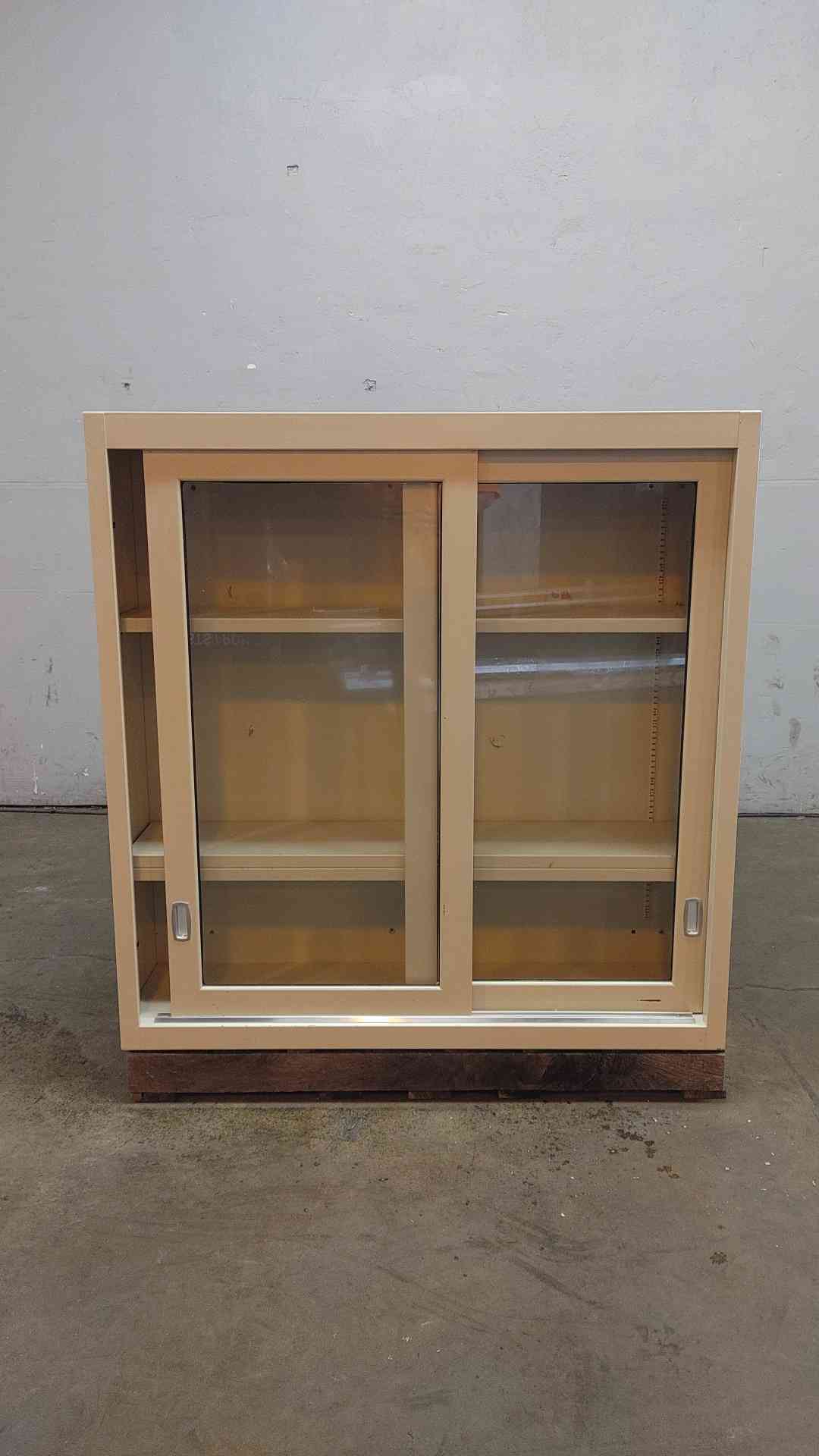 4' Sliding Glass Cabinet Overhead Casework Metal with/ Shelves (SKU: 104062)(104062)