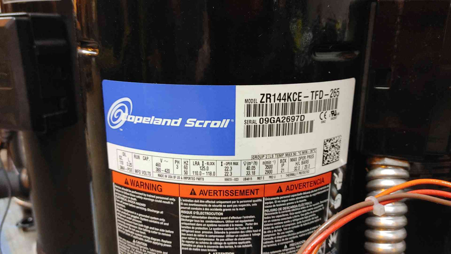 Copeland Scroll Compressor 460V 3PH ZR144KCE-TFD-265(104826)