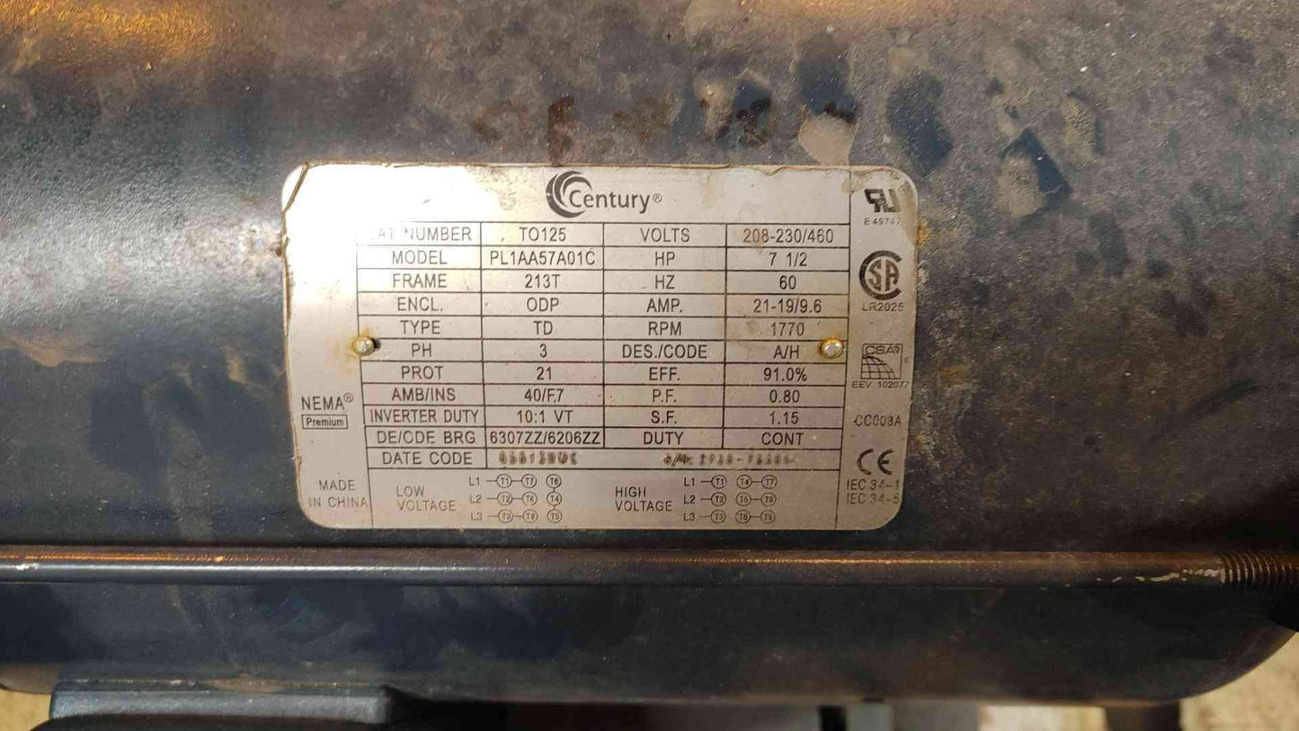 Century Motor 7.5HP 208-230/460V 3PH T0125(104823)