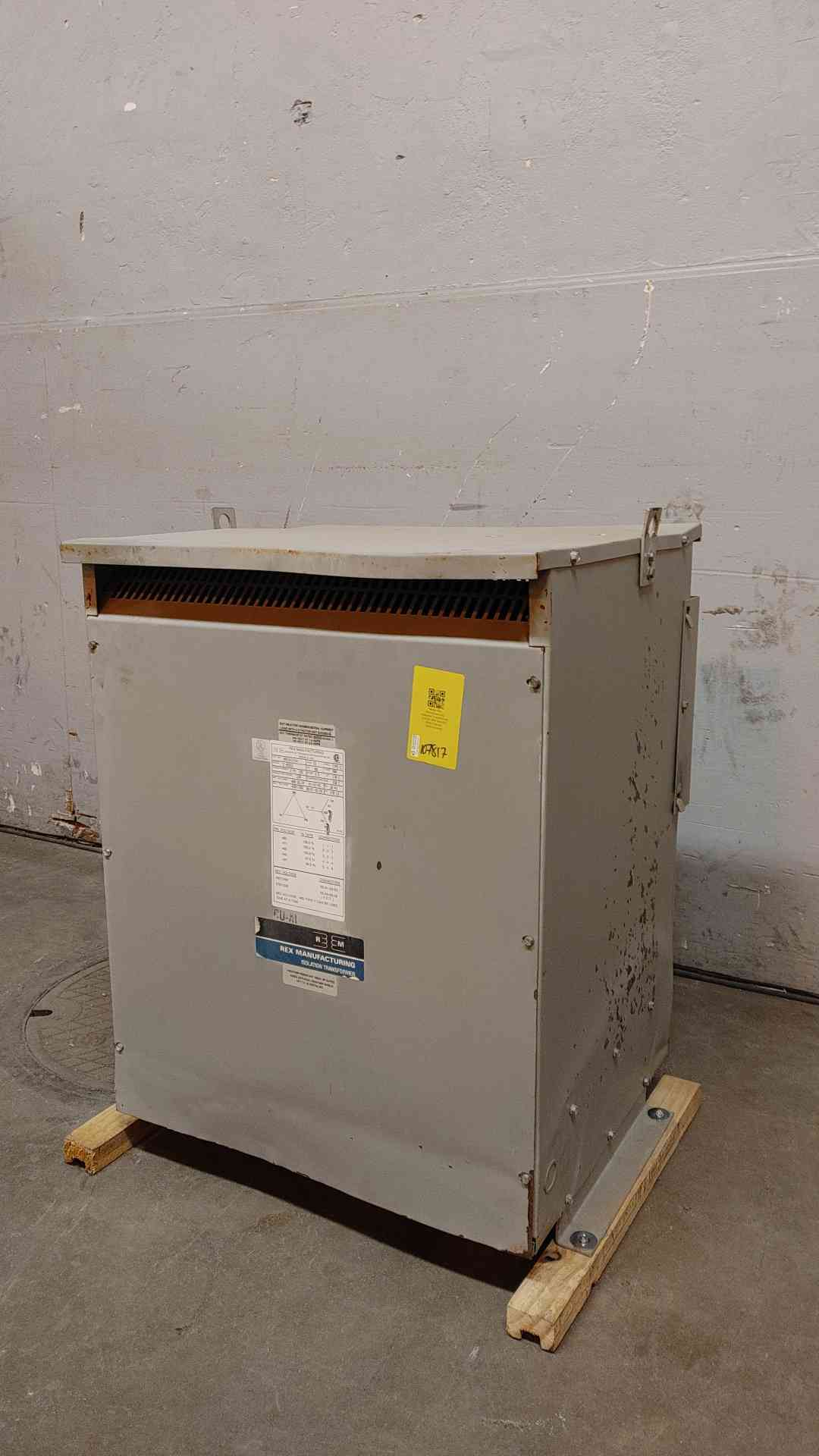 Rex Manufacturing Isolation Transformer 51KVA 3PH 460VDC x 460Y/266VAC DA51H1X/K4