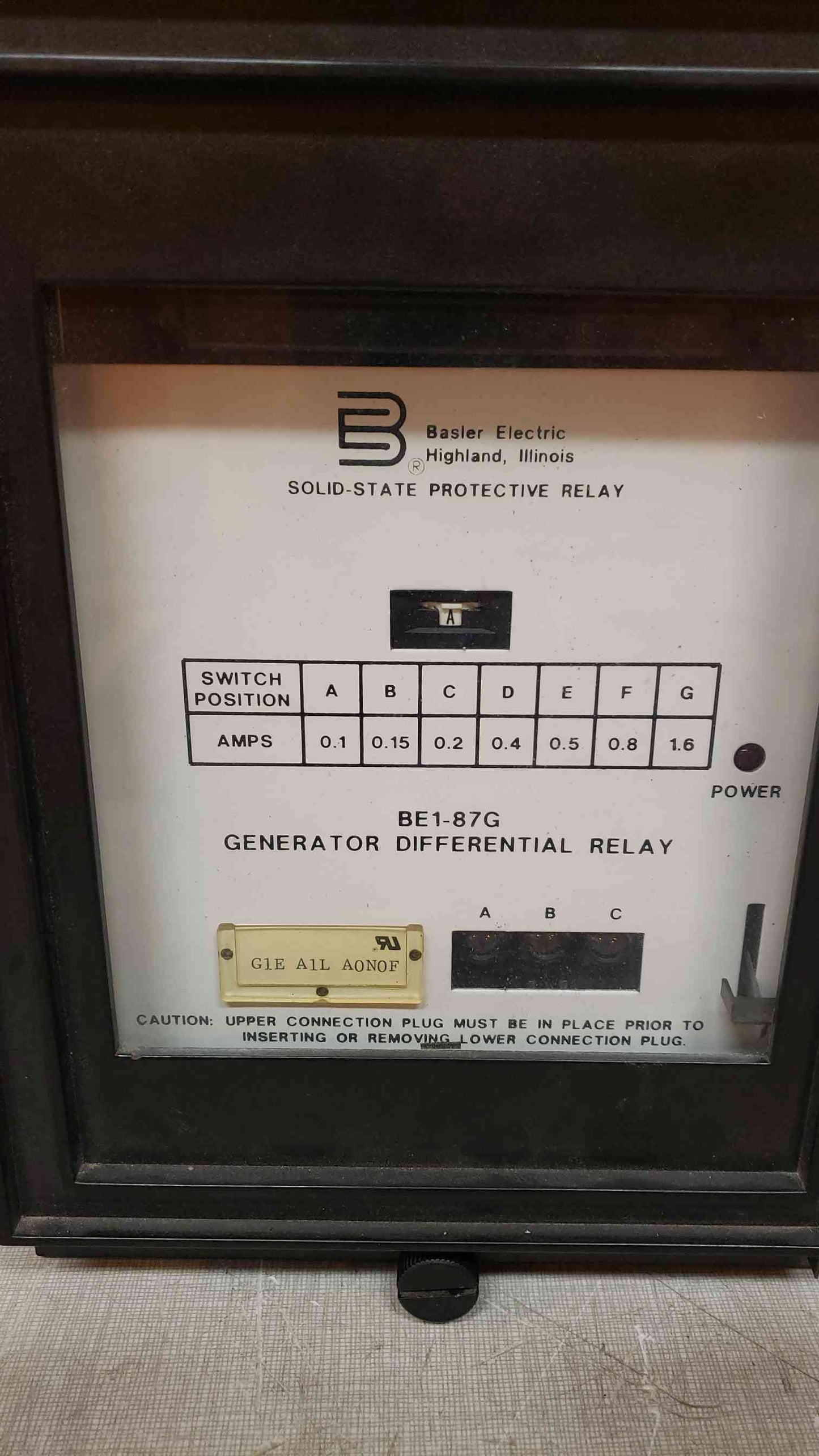 Basler Electric Solid-State Generator Differential Relay BE1-87G (SKU: 107859)