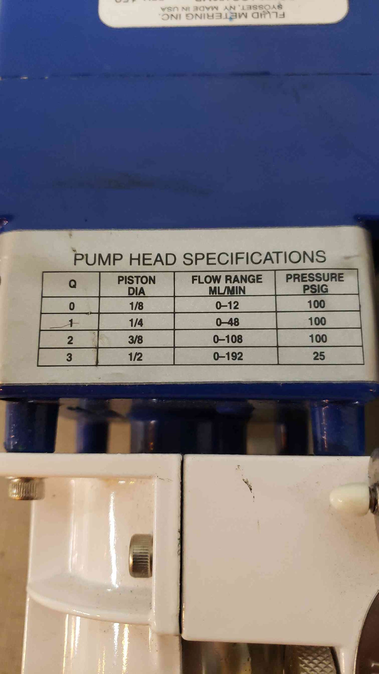 Fluid Metering 115V 1.0A Q Pump QG150/QG150MB (SKU: 108019)