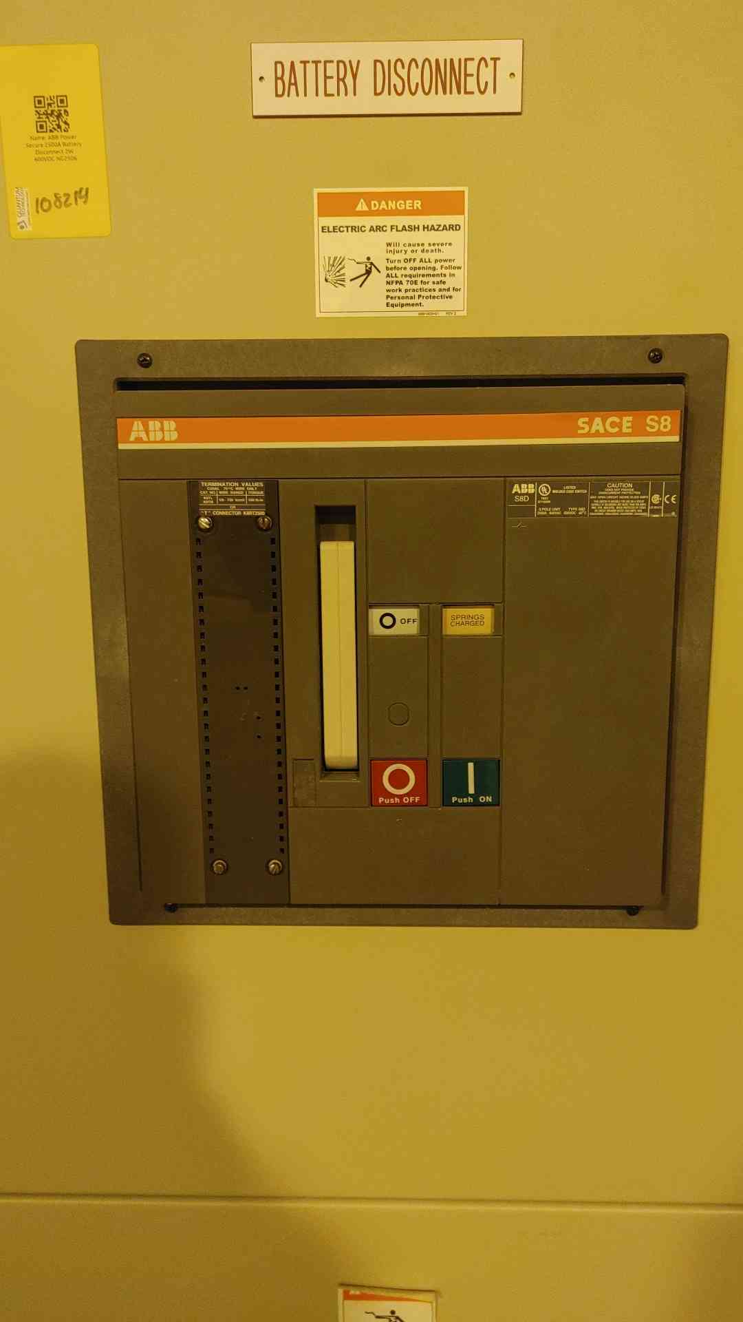 ABB Power Secure 2500A Battery Disconnect 2W 600VDC NG2506 SACE S8D (108214)