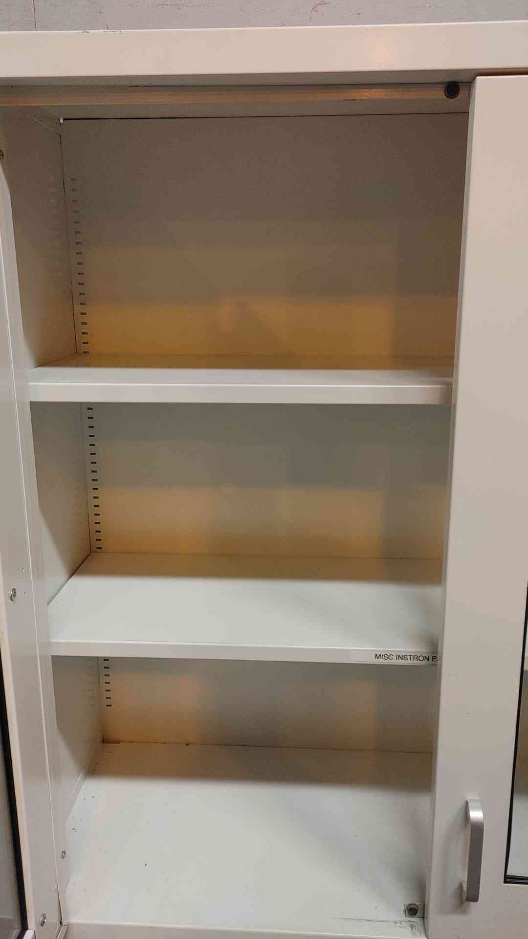 3' Duralab Dual Glass Doors Overhead Casework White (108304)
