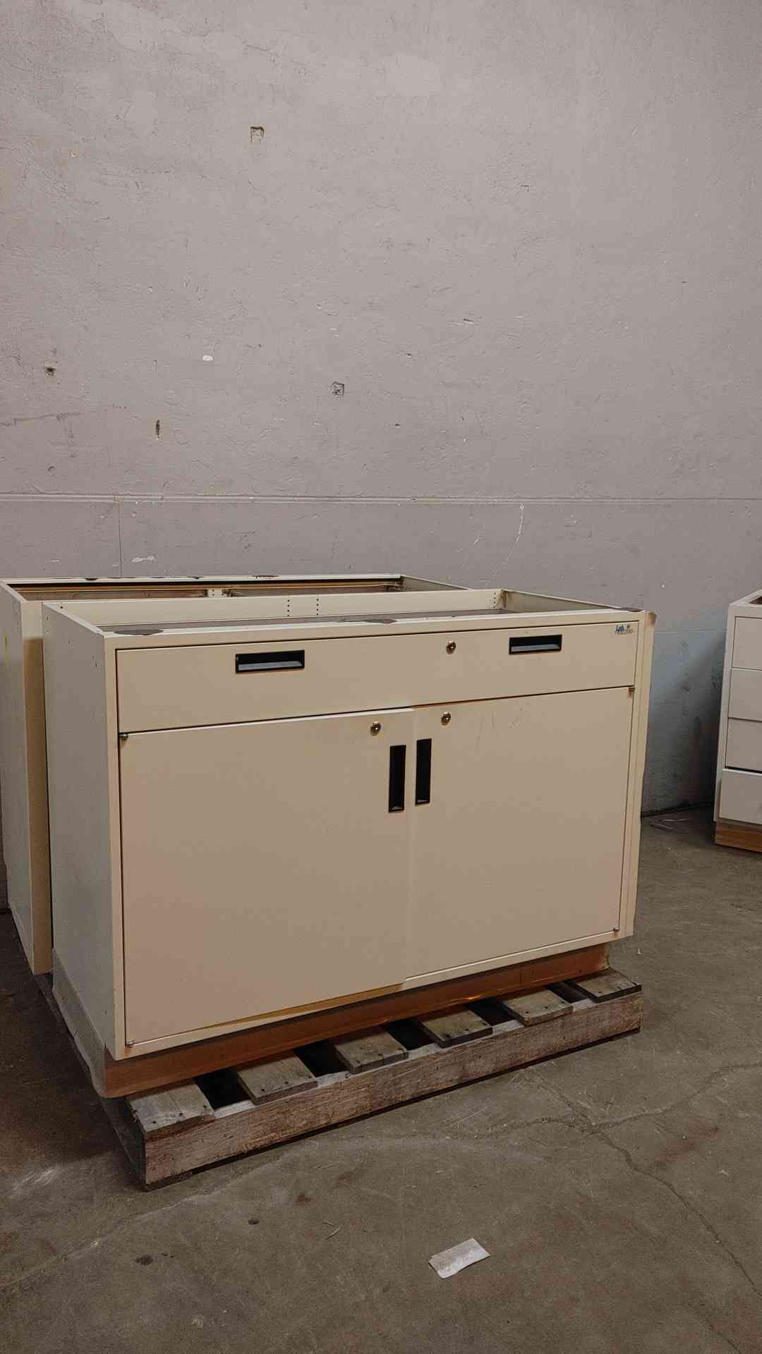 Labcrafters 4' Metal Lab Base Cabinet 2-Drawer 2-Door Standing Height