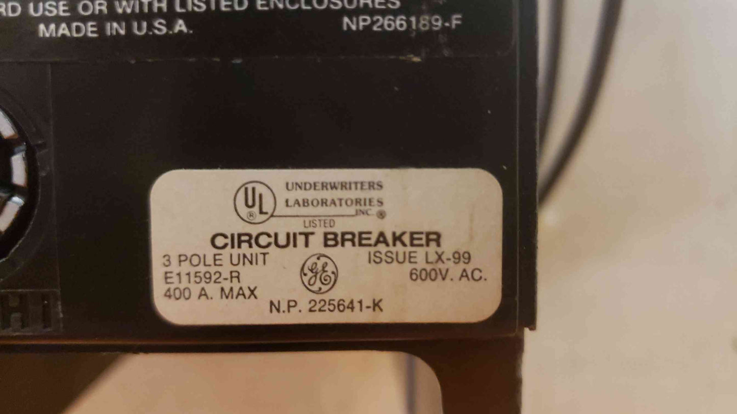 GE 250A 600VAC 3 Pole Breaker TJJ436250 (SKU. 108466)