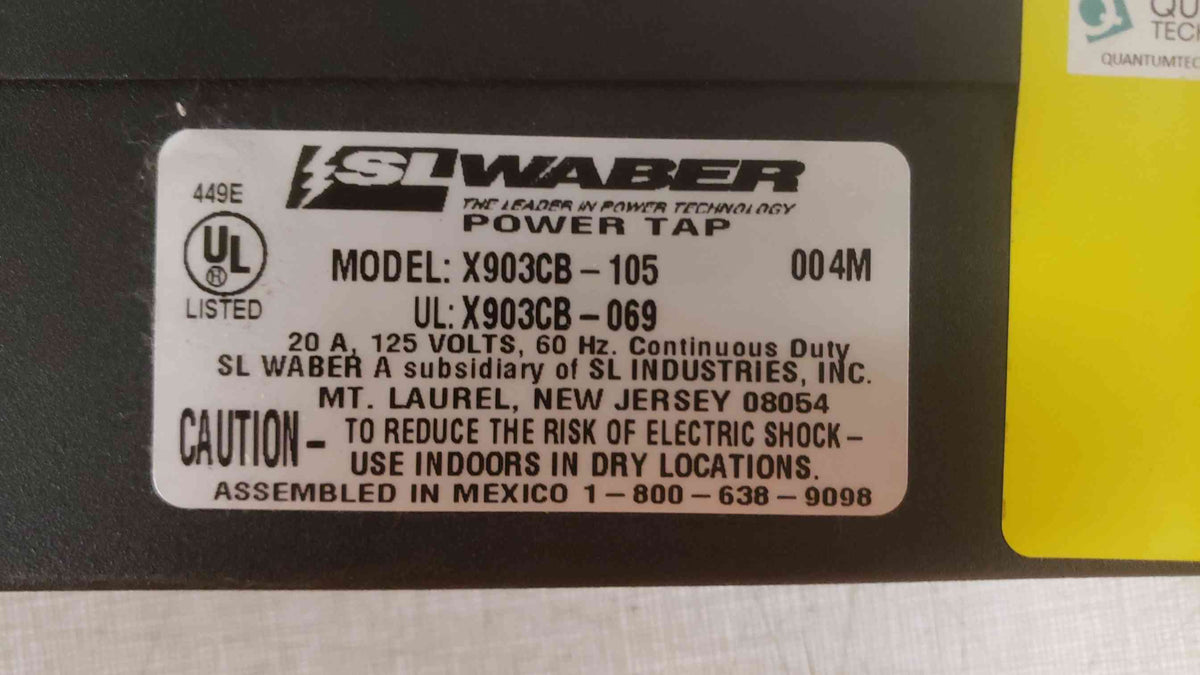 SL WABER 6 Port 20A 125V PDU Strip X903CB-105