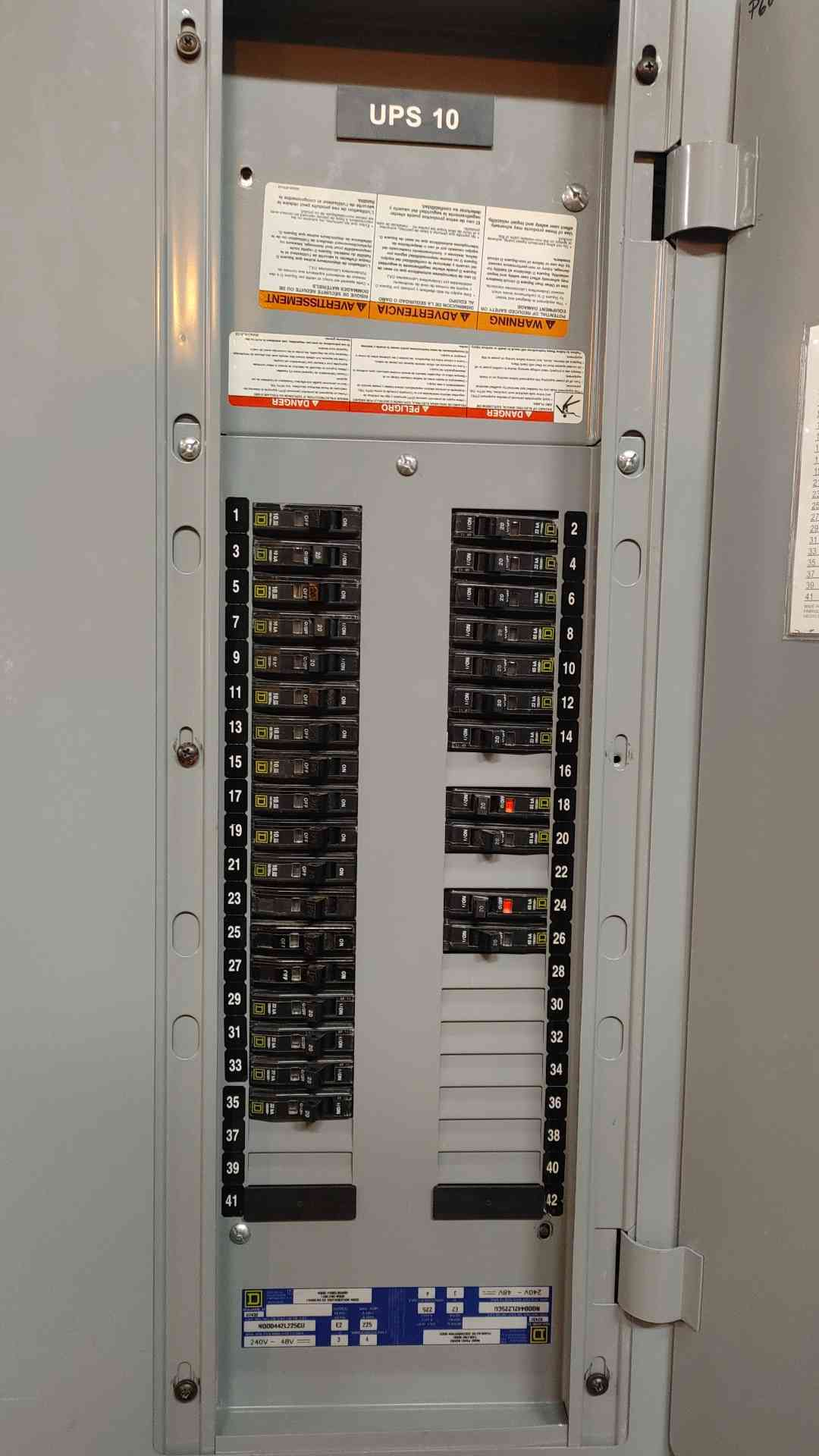 Square D NQOD Panelboard 225A 240V 3PH 4W NQOD442L225CU (108990)