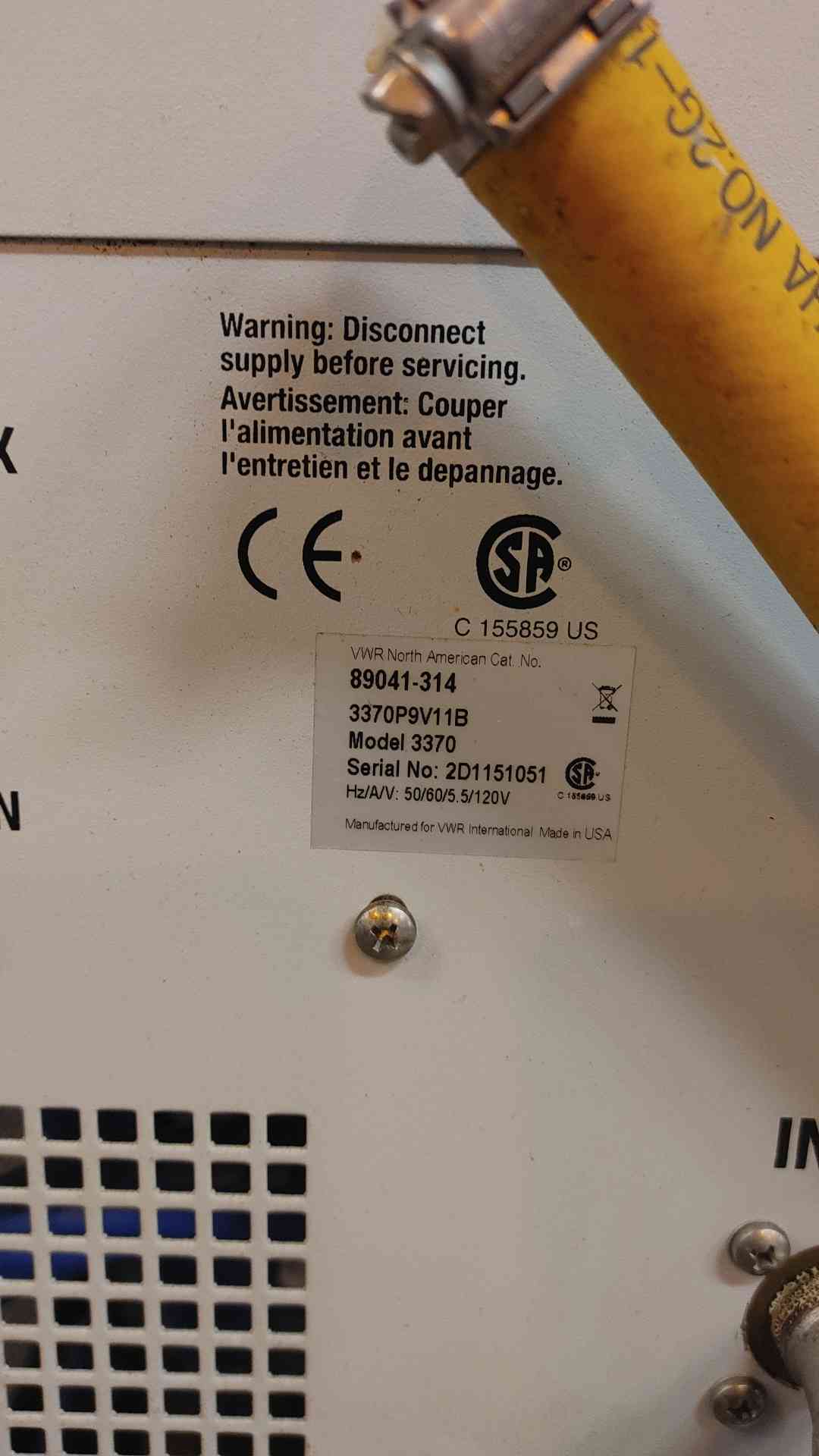 VWR Recirculator Model 3370 50/60 Hz 120 V (109236)