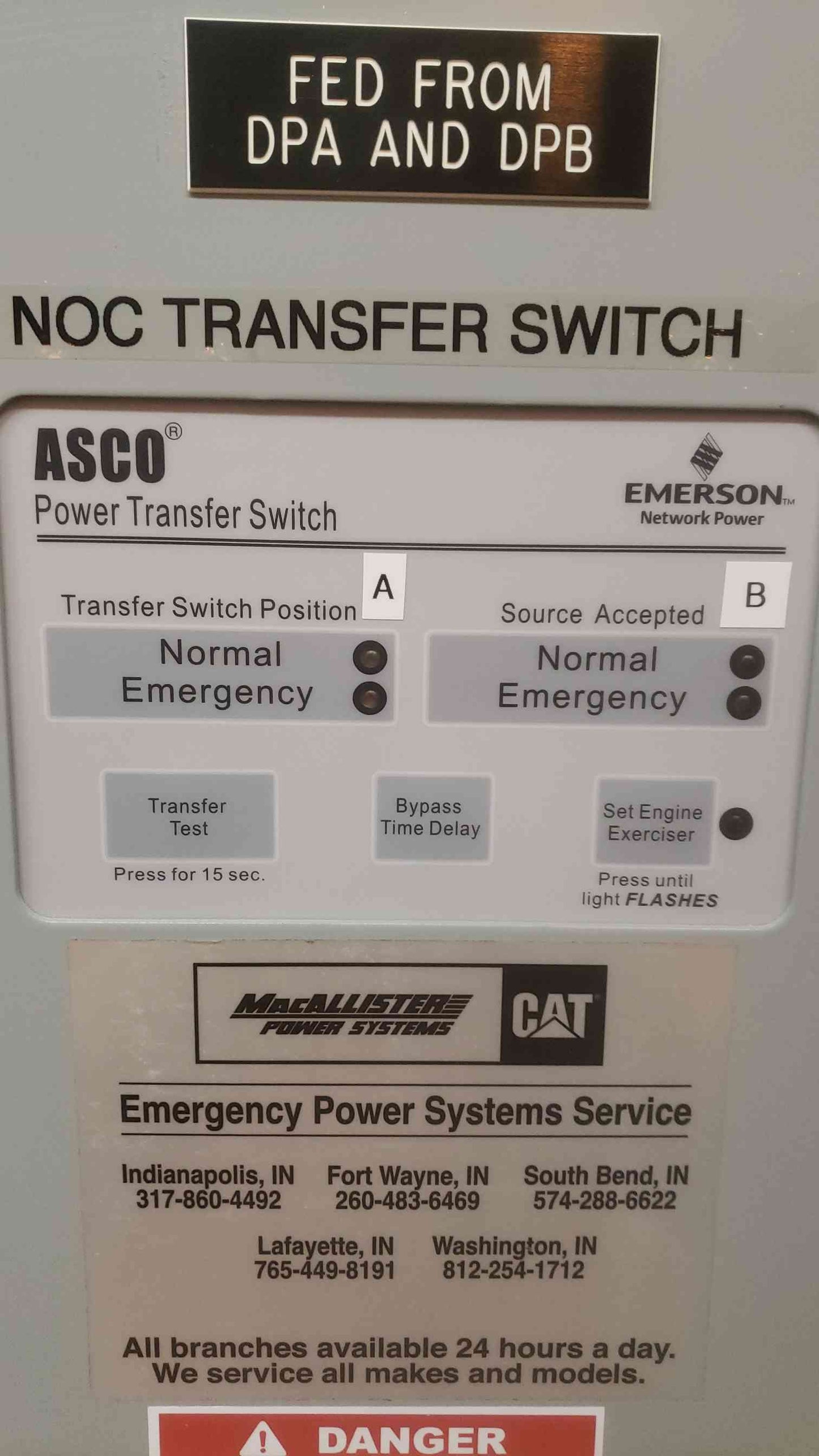 ASCO Series 300 3PH 104A 480V ATS D00300B30104N10C Automatic Transfer Switch (SKU: 109559)
