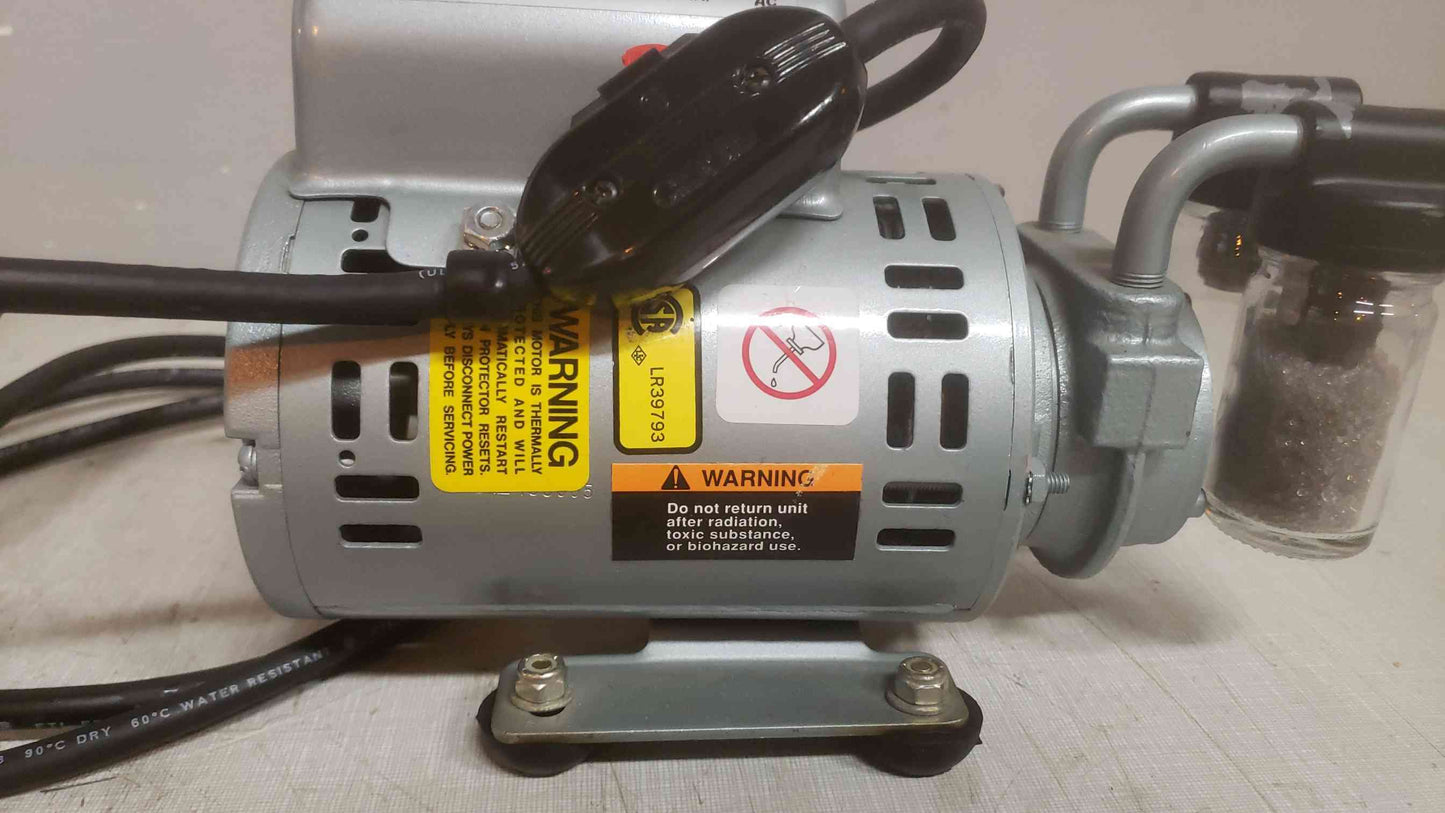 Gast 1531-107D-Q667X 1/10 HP Oilless Air Compressor with Reliance Electric Motor