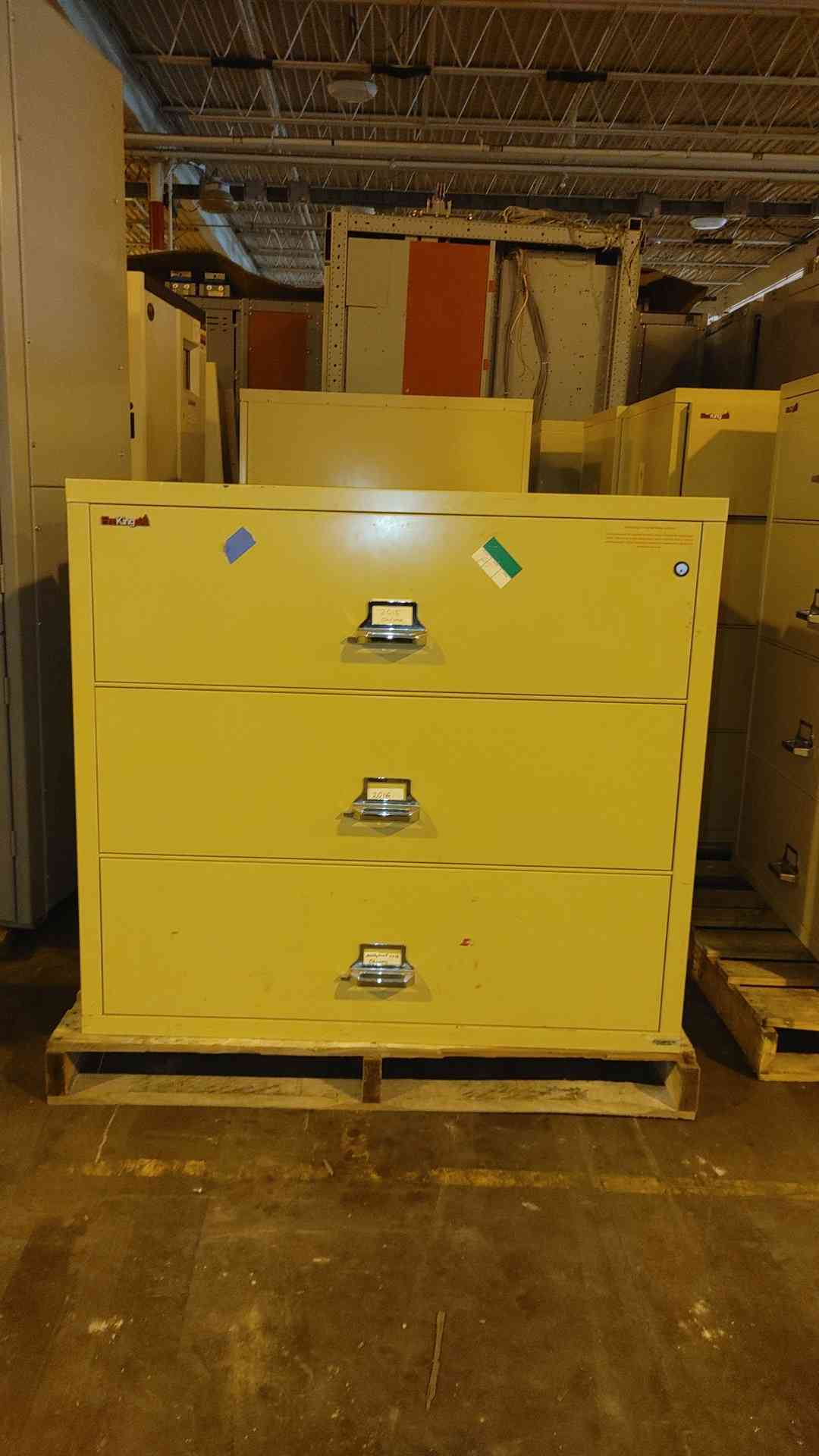 FireKing 3 Tier Filing Cabinet Fire Proof Storage w/ KEY (SKU:109839)