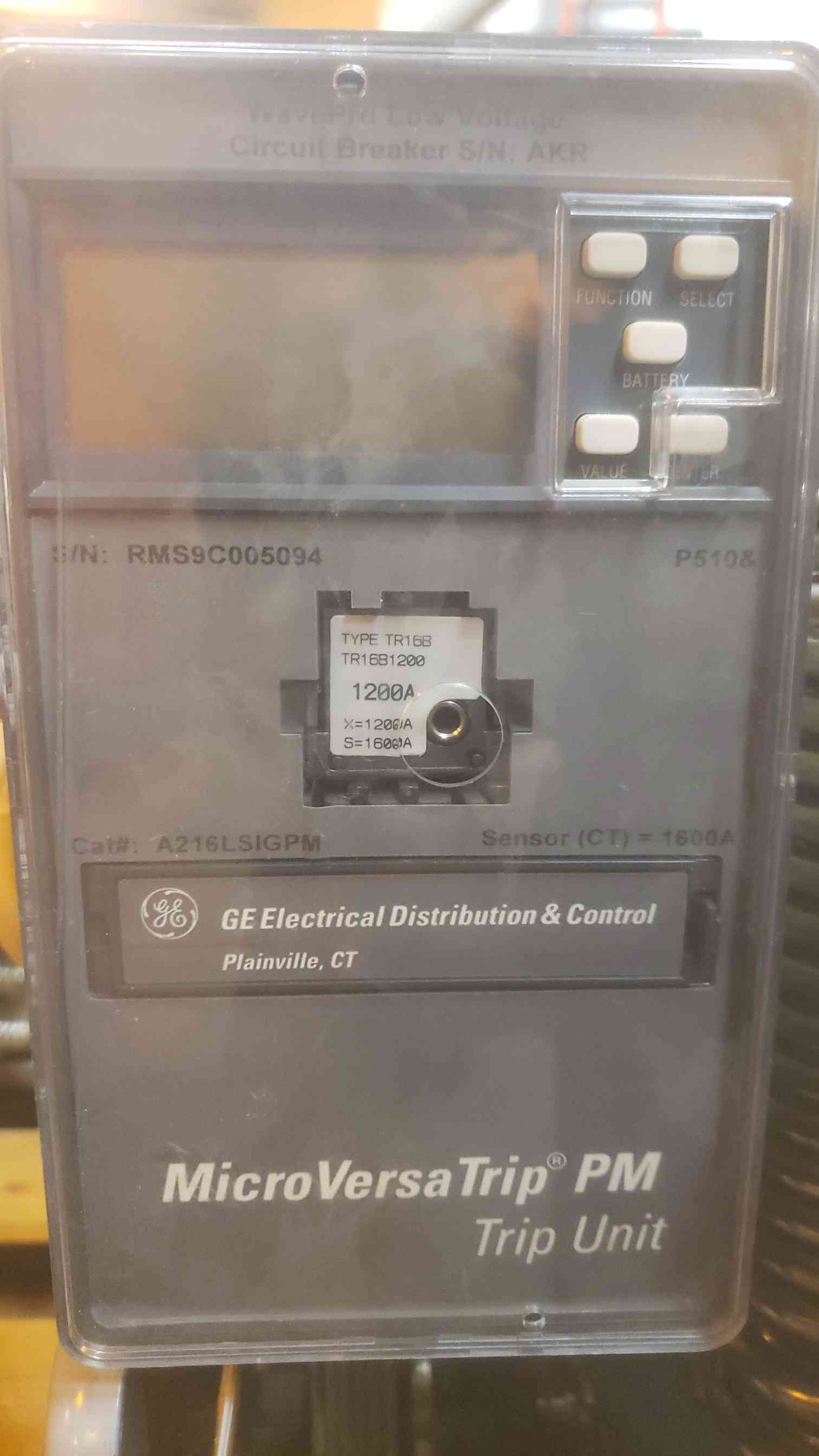 GE Fused Low Voltage Breaker 1600A Frame Size 600V AKRU-10D-50 (SKU: 109943)
