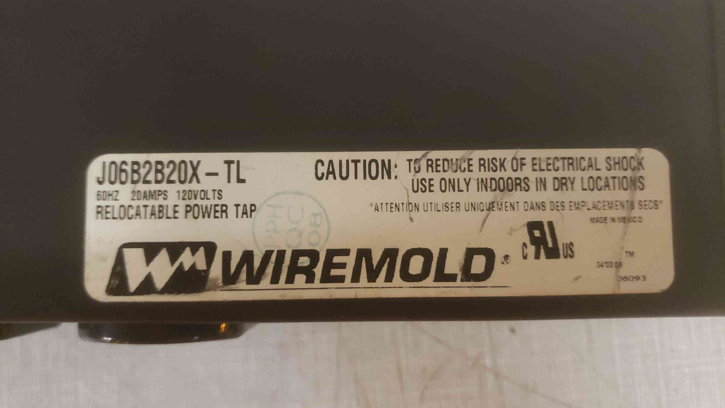 Wiremold 6 Port 20A 120V PDU Strip J06B2B20X-TL (SKU: 109965)