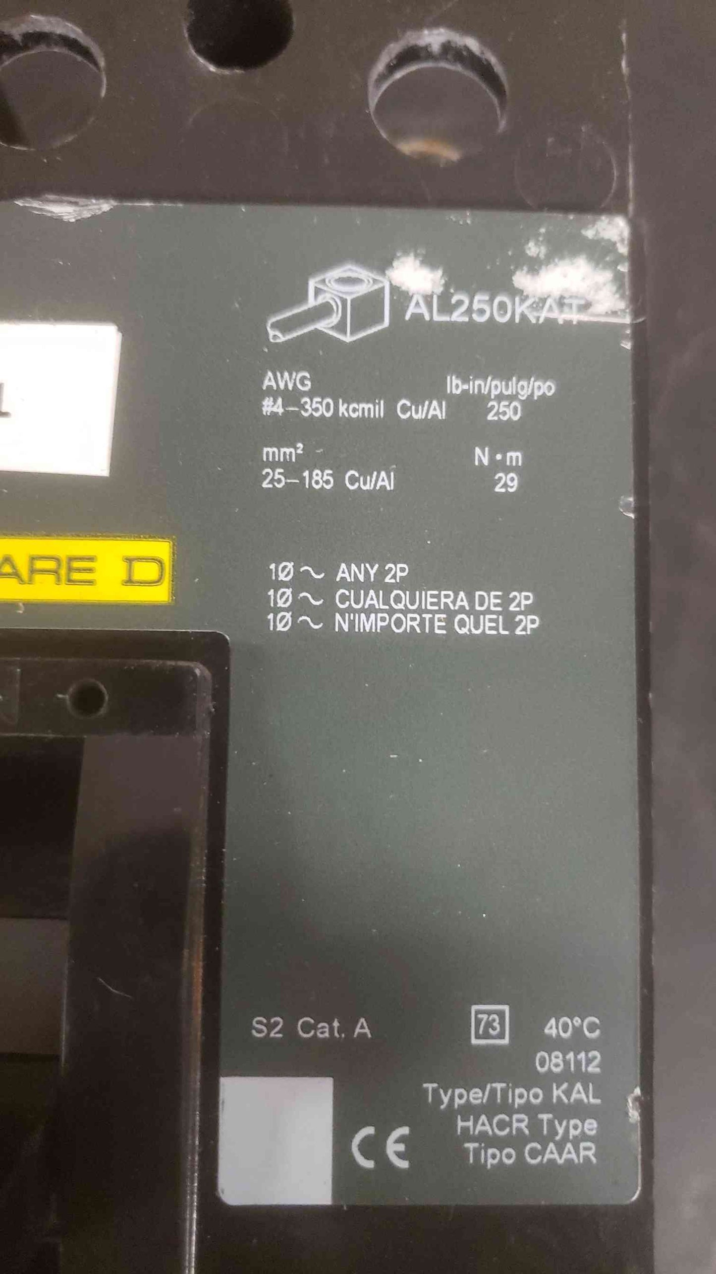Square D 225A 3 Pole Breaker KAL362252361 (SKU: 110099)