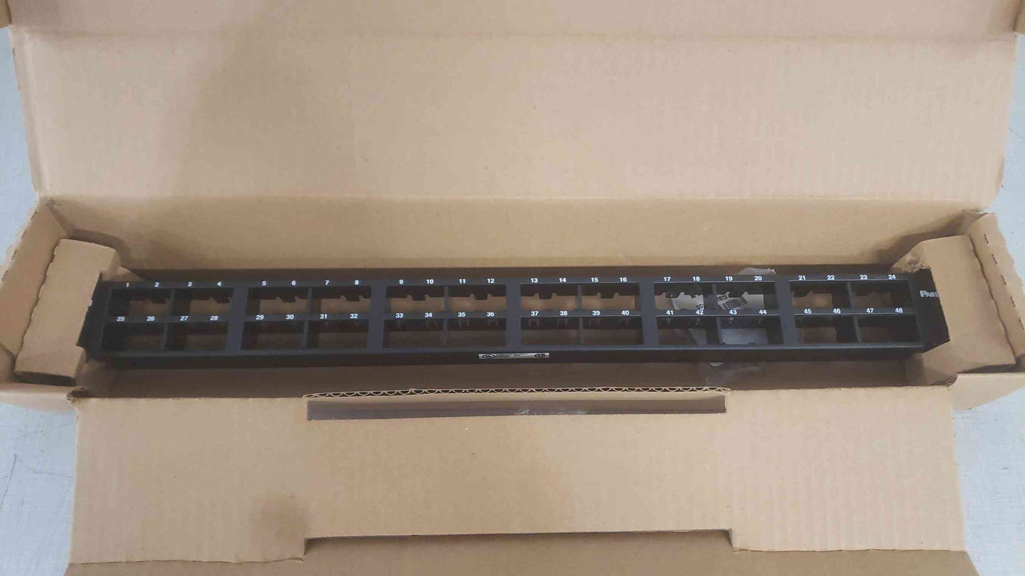 New Panduit Mini-Com 48 Port High Density Patch Panel CPP48HDWBLY (SKU: 111170)
