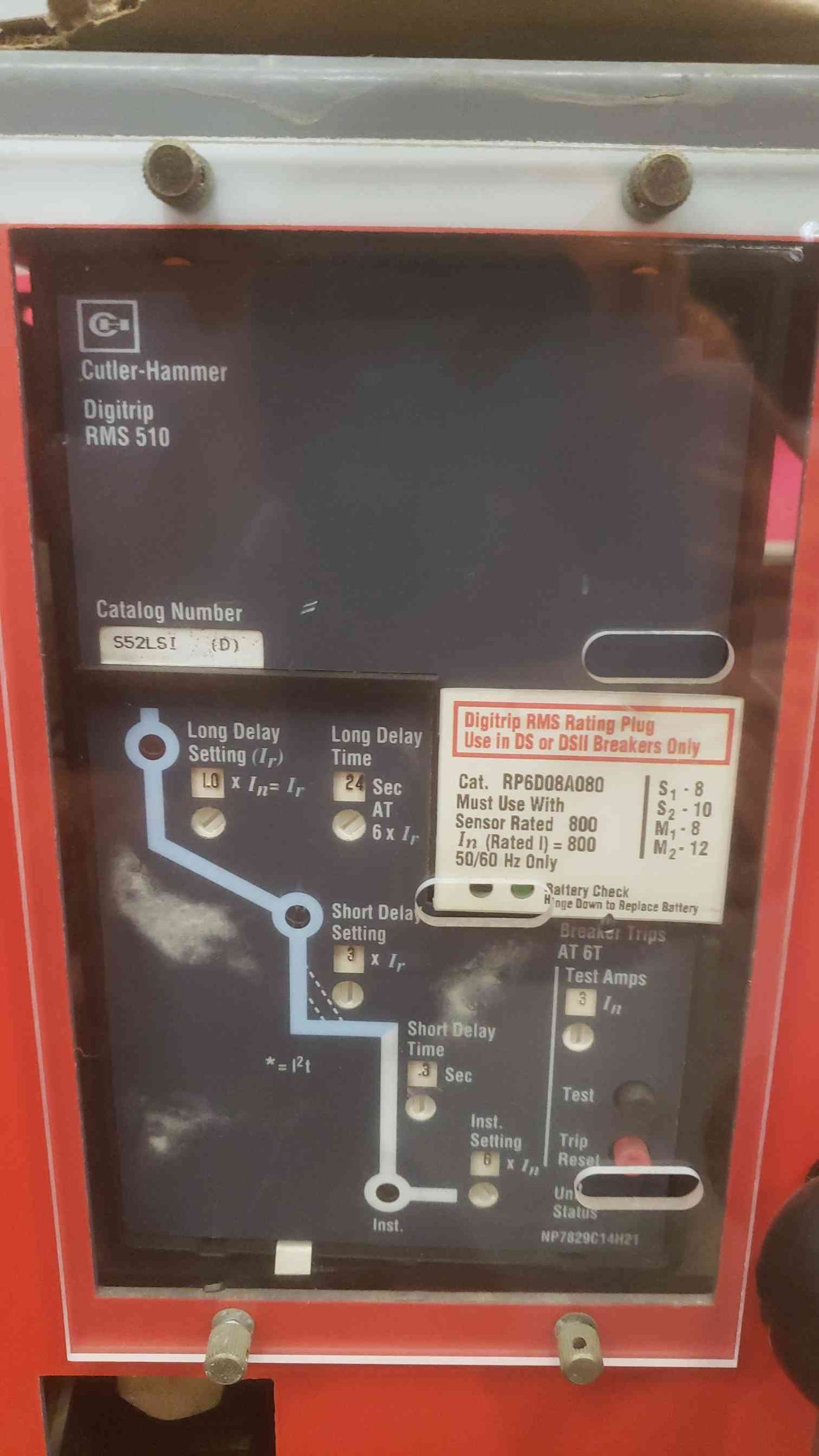 Cutler-Hammer 800A 120VAC AC Power Circuit Breaker DSII-508 (SKU: 111160)