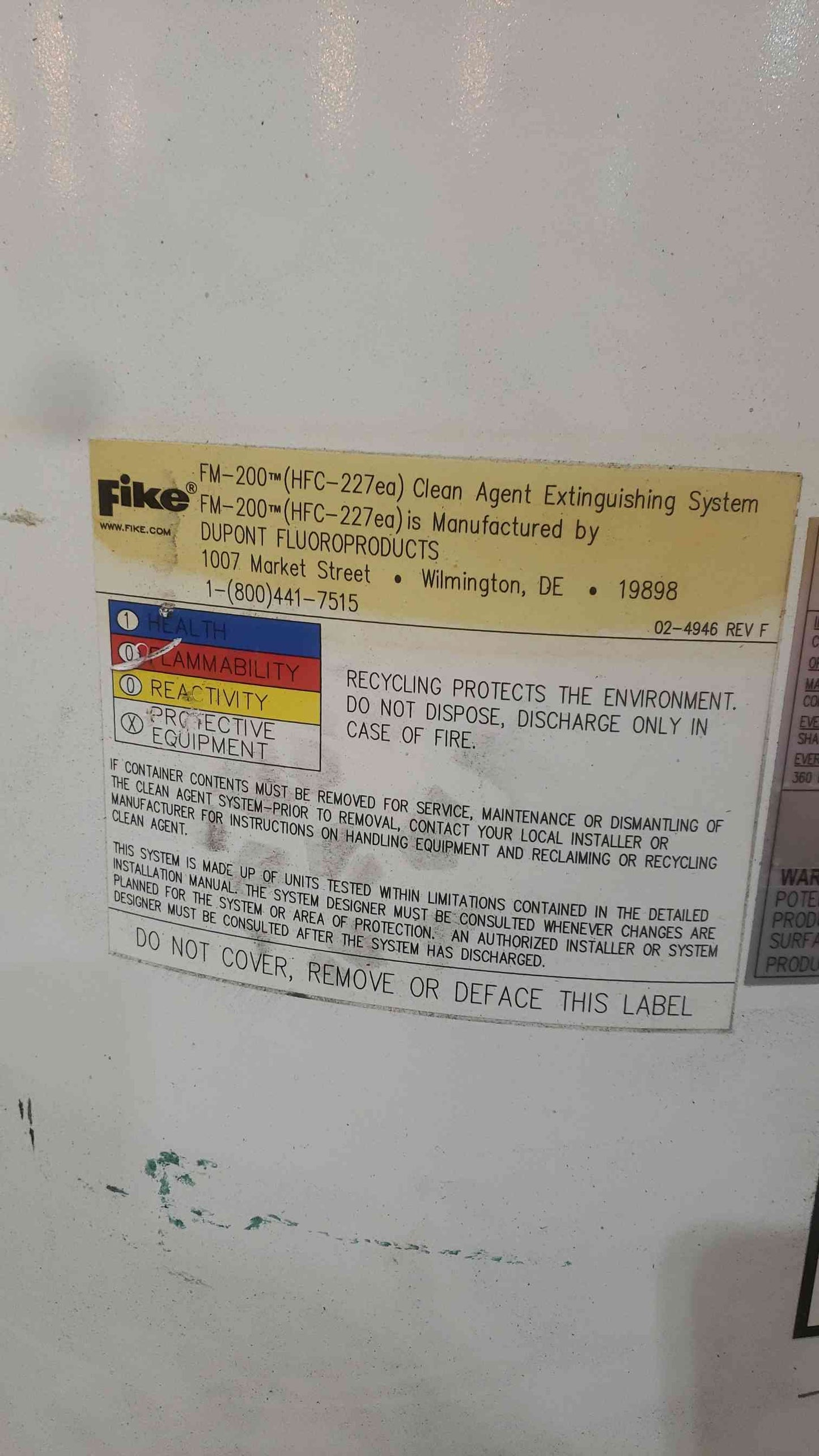 Fike 338 LBS FM-200(HFC-227ea) Clean Agent Extinguishing System(SKU: 111162)