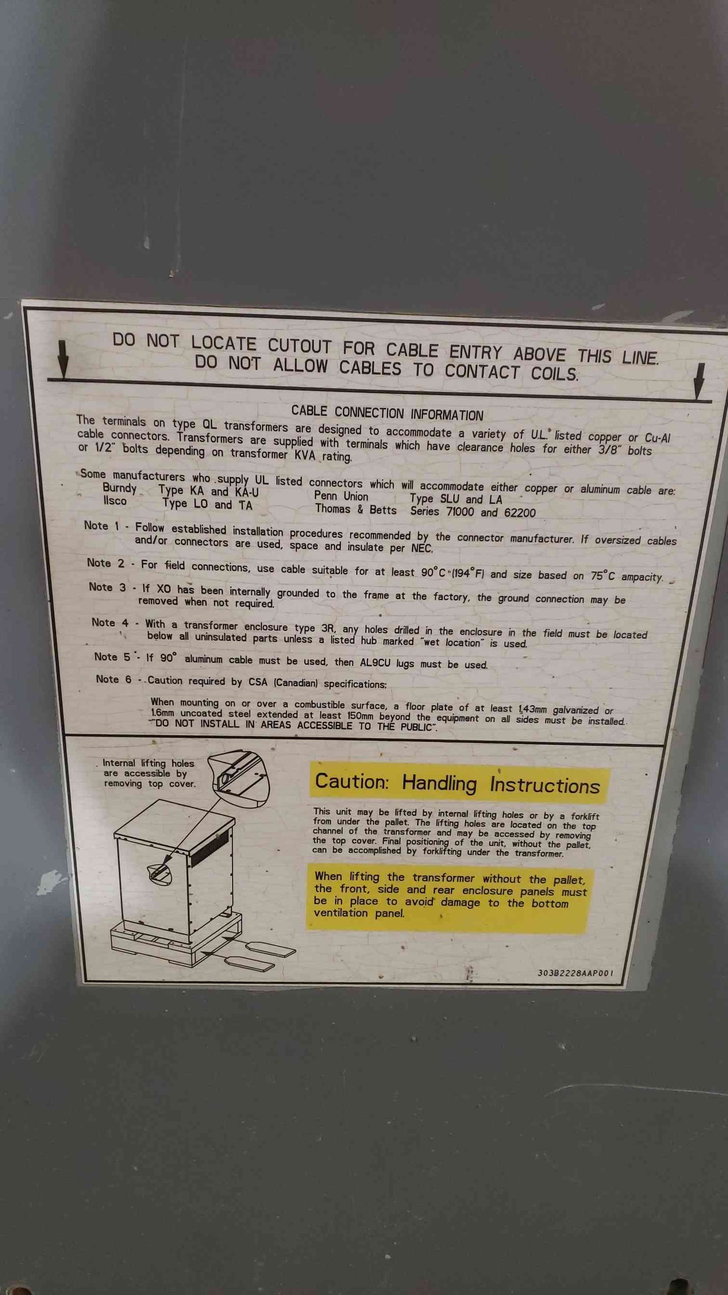 GE 150KVA 3PH 480v x 208/120v Transformer 9T10W1006 (SKU: 111372)