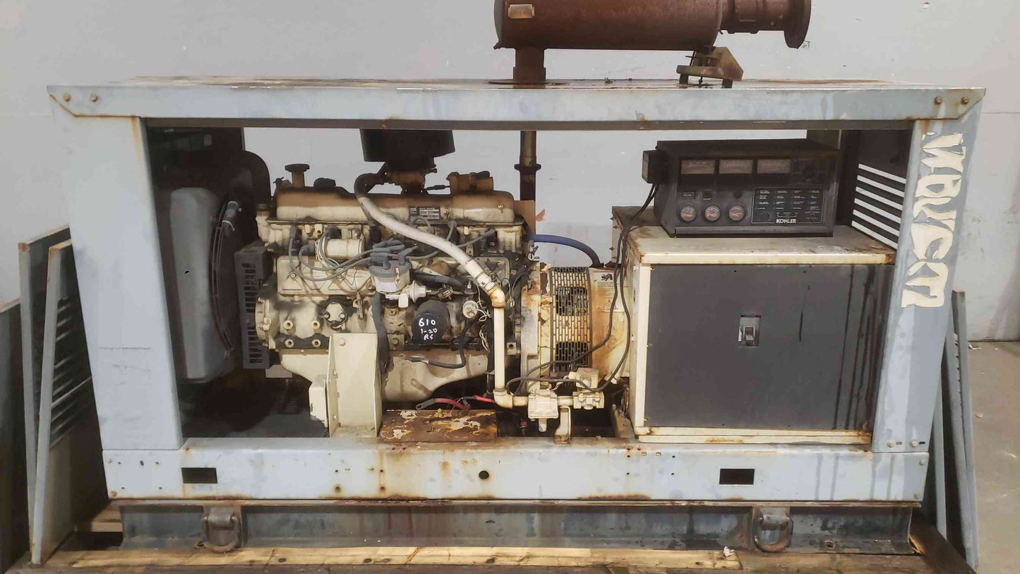 35KW KOHLER Ford 1&3PH Nat Gas LP Generator 614Hrs 35RZ82 TESTED (SKU: 111464)