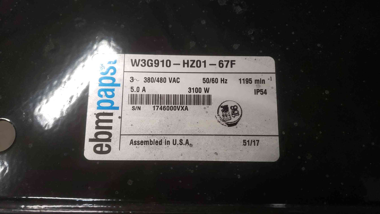 NEW Ebmpapst 380/480VAC 3PH Single Industrial Fan W3G910-HZ01-67F (SKU: 111527)