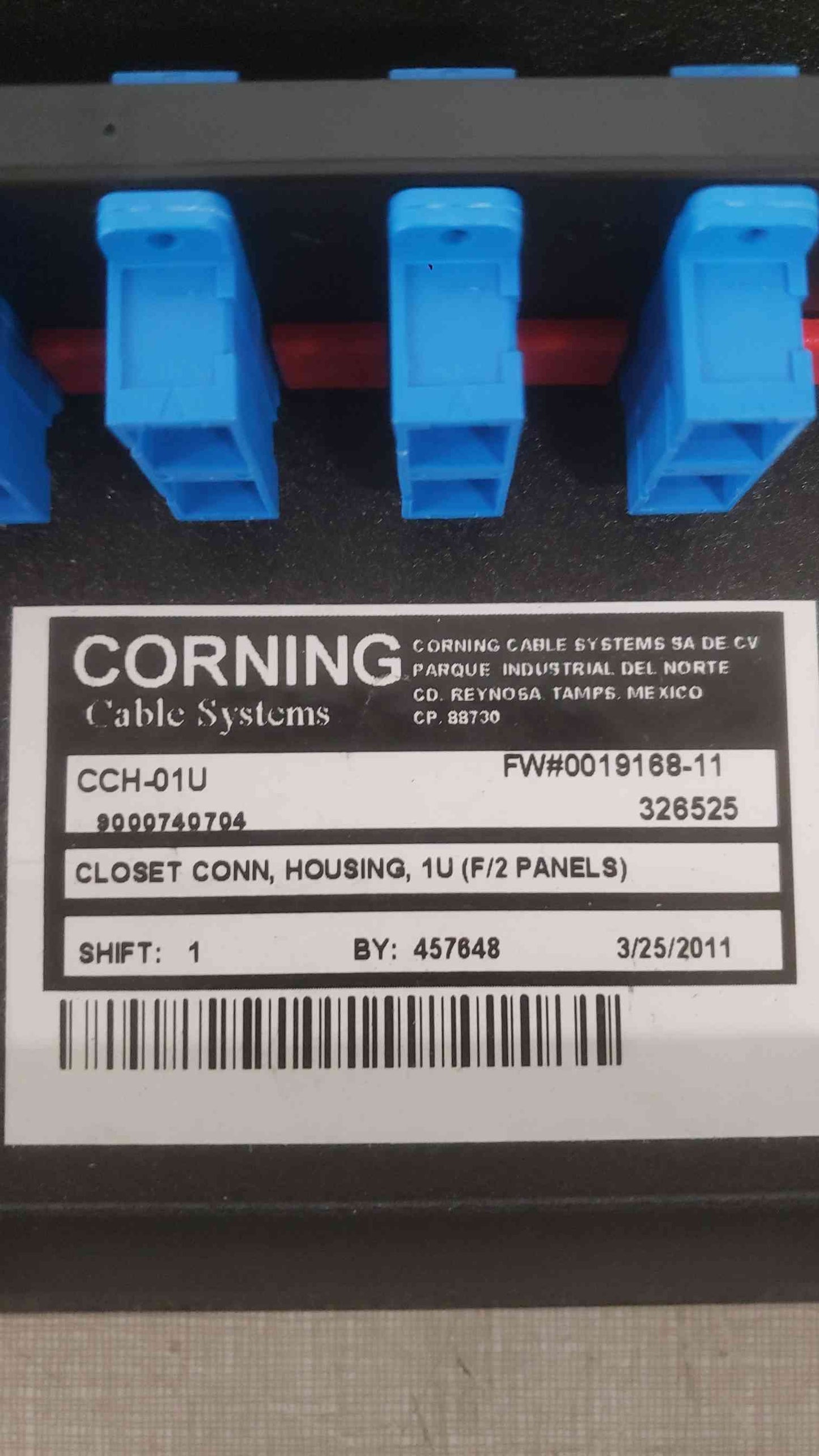 Corning LANscape Closet Conn, Housing, 1U (F/2 Panels) CCH-01U (SKU: 111693)