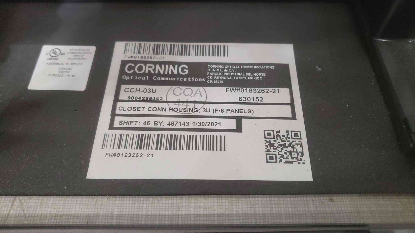Corning Closet Conn Housing, 3U (F/6 Panels) CCH-03U (SKU: 111697)