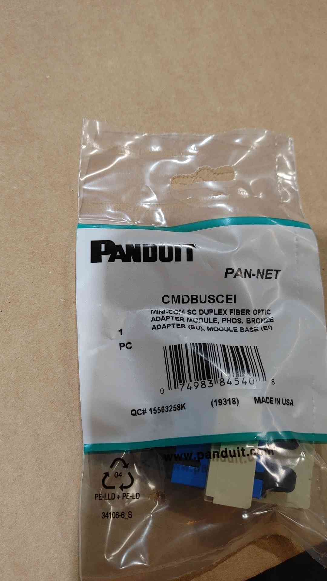 Panduit Mini-Com CMDBUSCEI fiber optic adapter modules (Box of 10)(SKU:111673)