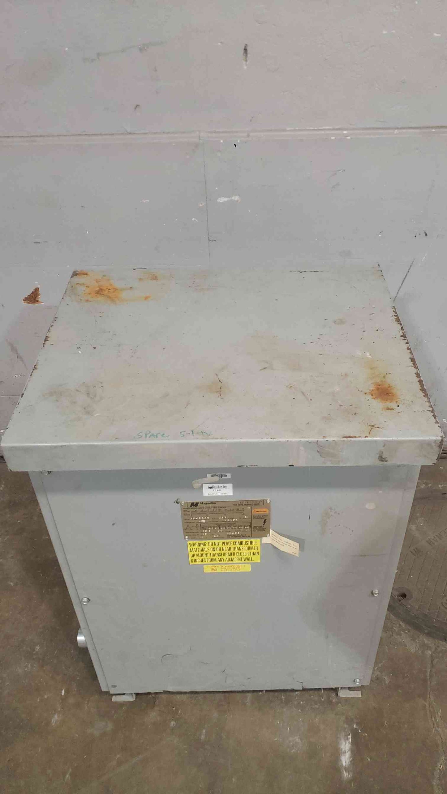 112.5KVA Magnetek 480v x 480Y/277 3PH Transformer 223-3255-055 (SKU: 111990)