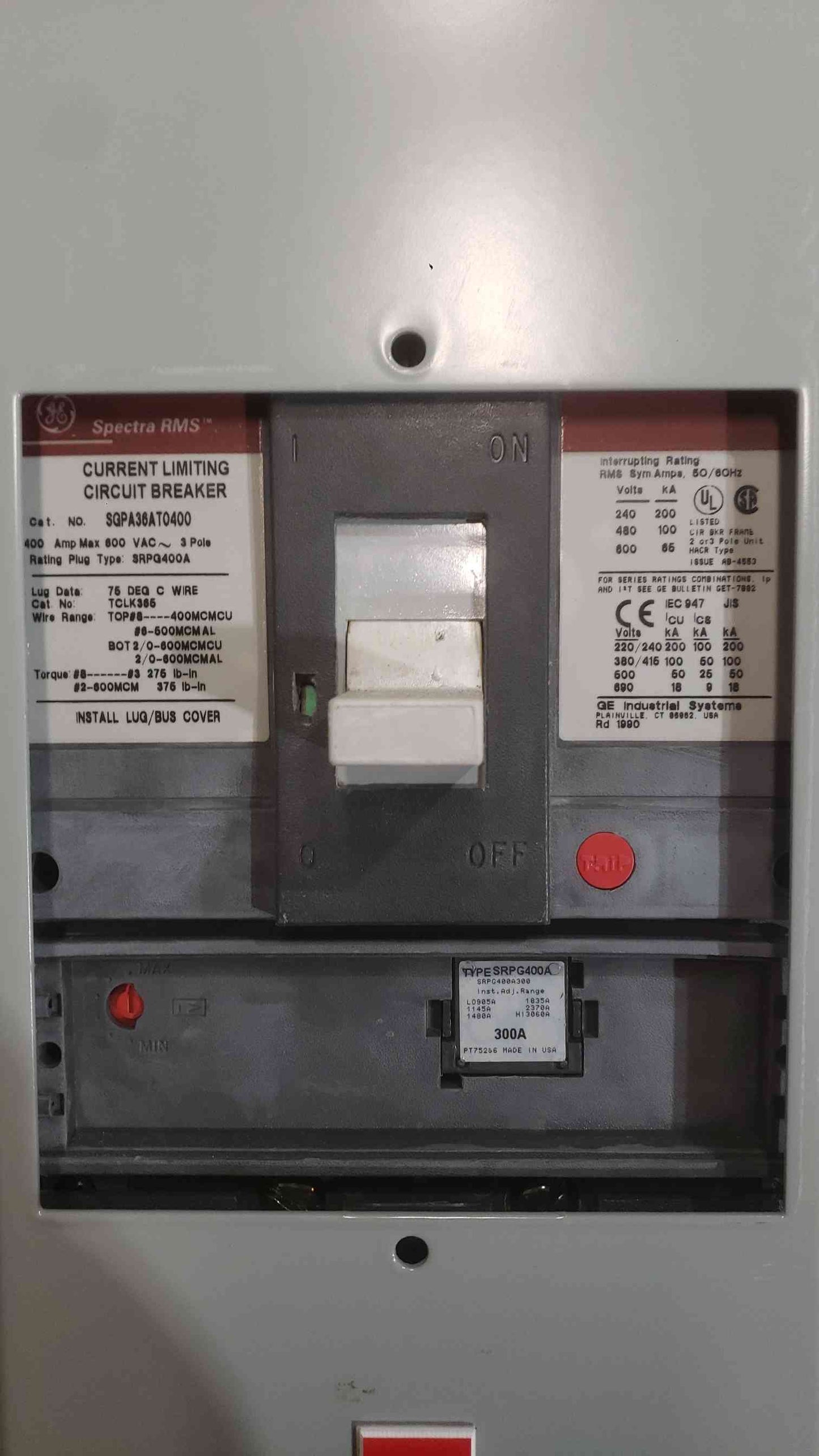 GE 800A 480VAC 3PH 3W Top Feed Panelboard 2 Breaker Meter & Main (SKU: 112070)