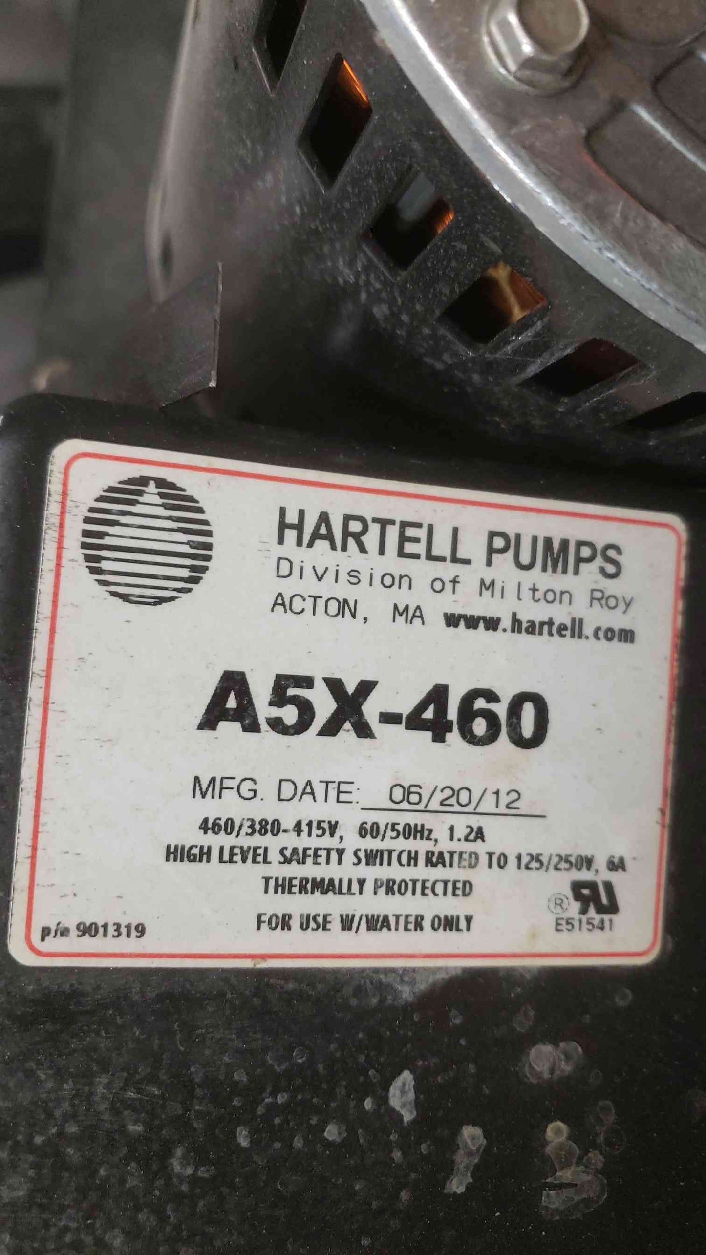 Hartell Pump 460/380-415 1.2A Water Pump A5X-460 (SKU: 112092)