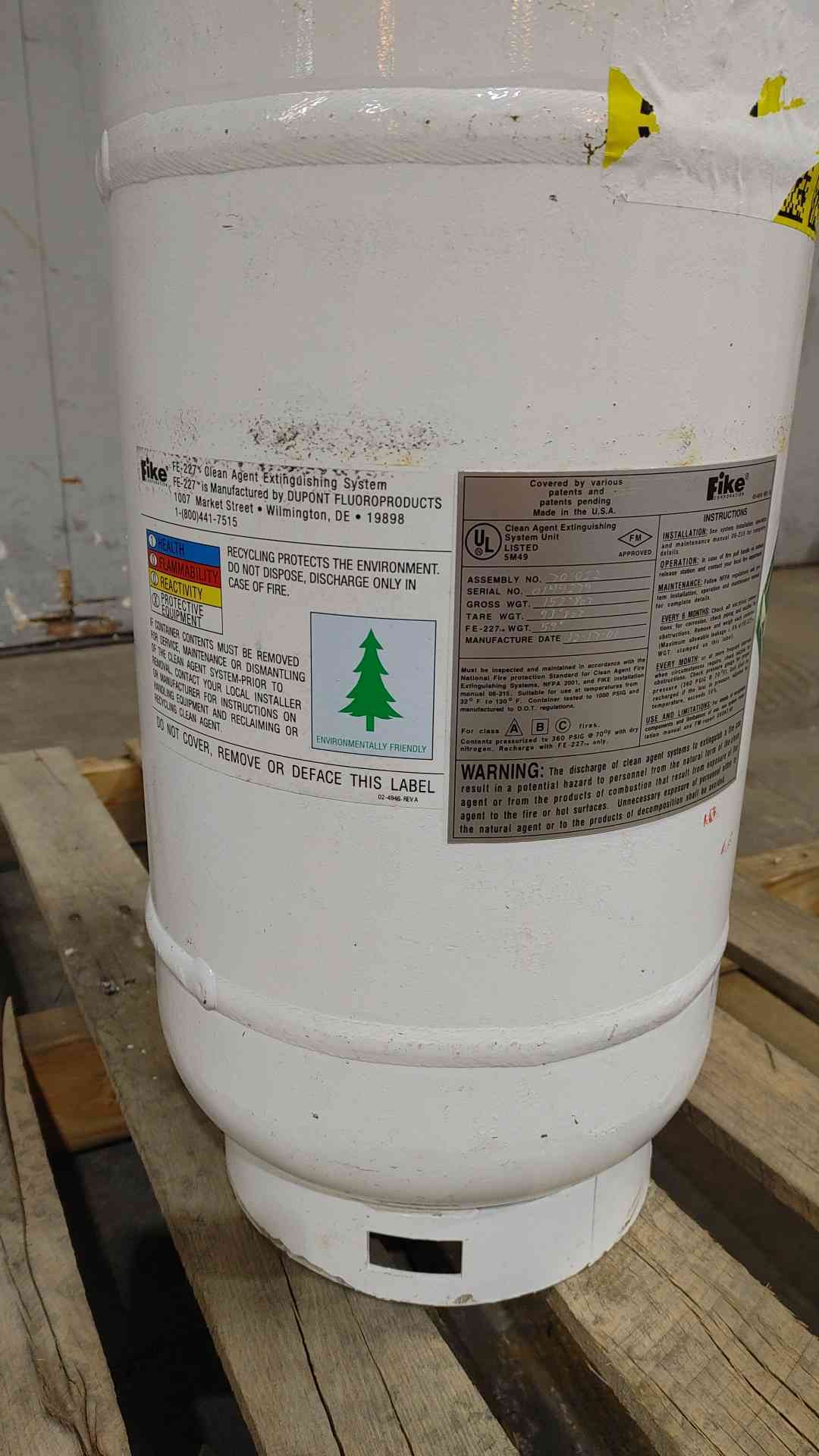FIKE 59lbs FM-200 Clean Agent Fire Suppression Tank (SKU: 112127)