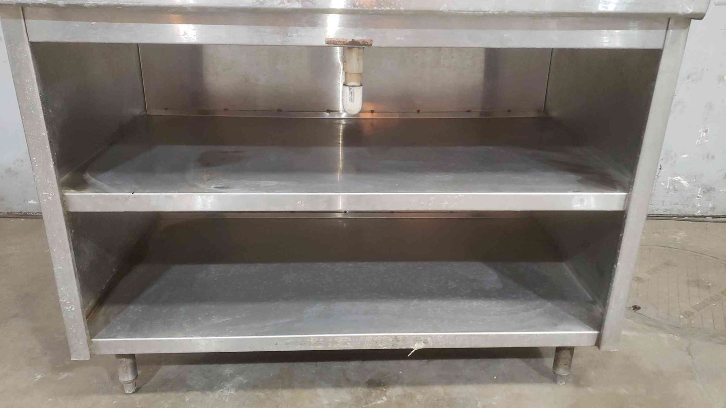 4' Stainless Steel Cafeteria Prep Station W/ Drain (SKU: 112202)