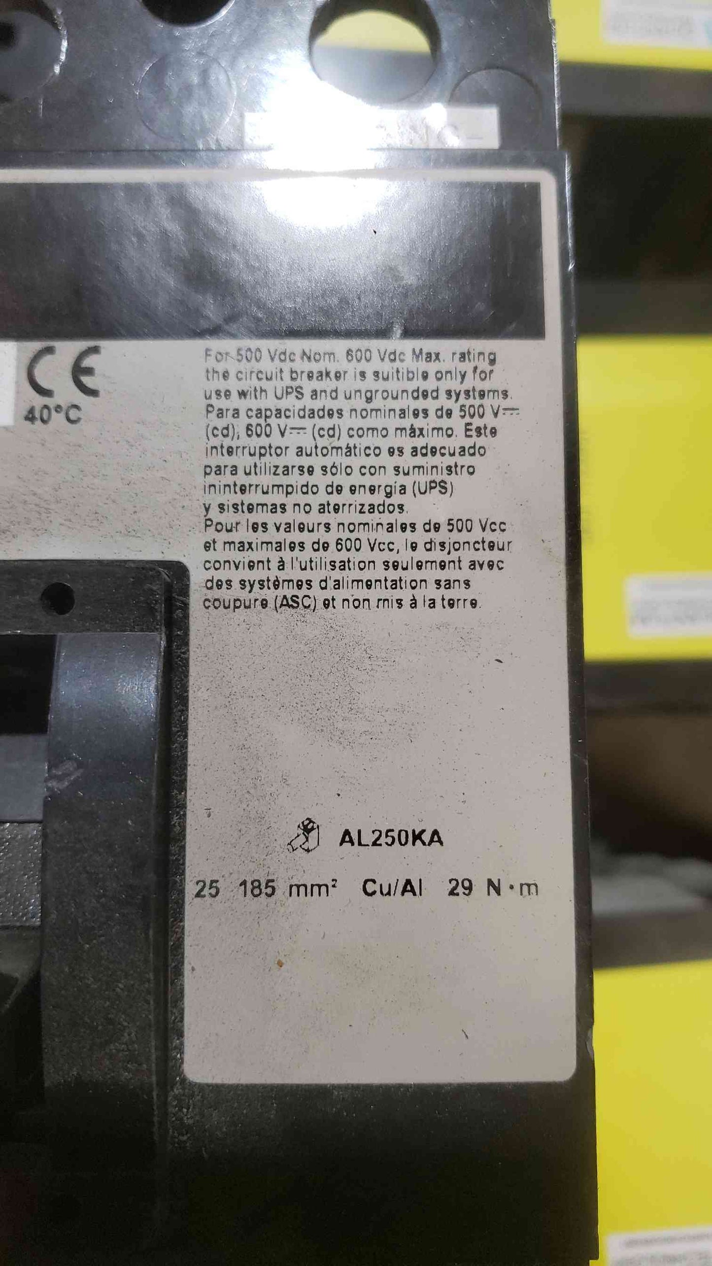 Square D 125A 500VAC 3 Pole Breaker KHL3612517DC2350 (SKU: 112288)