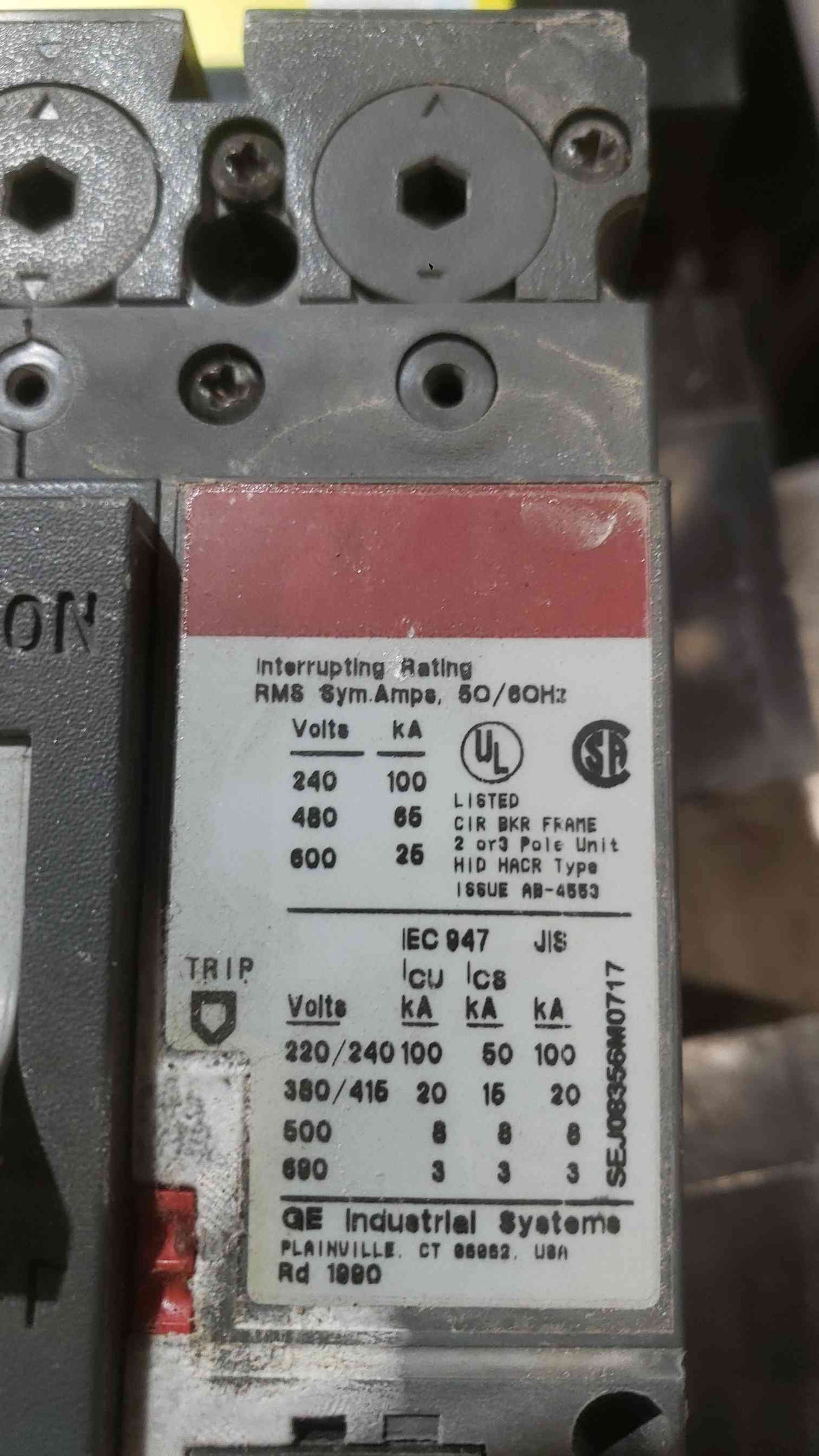 GE Spectra RMS 30A 600VAC 3 Pole Breaker SELA36AT0030(SKU: 112292)