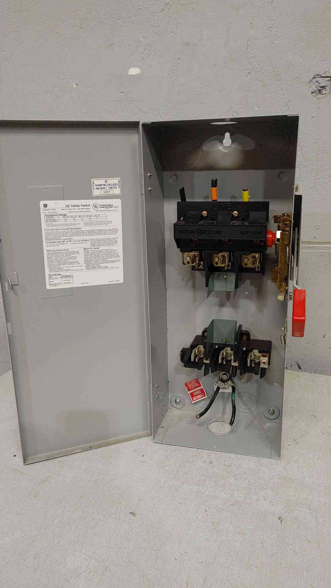 GE 100A 600V 1-3PH Safety Switch TH3363(SKU: 112291)