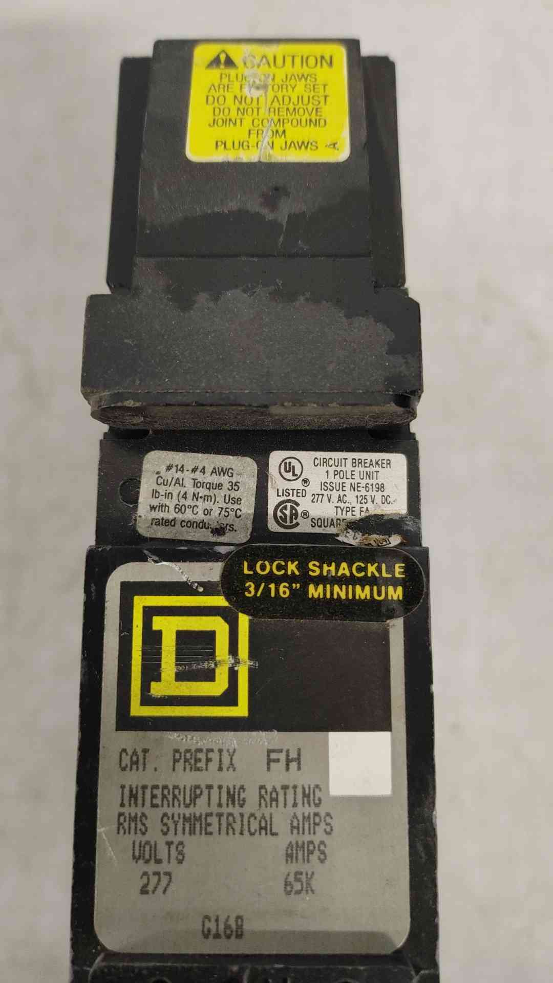 Square D 20A 277V 1 Pole Breaker FH16020A (SKU: 112321)