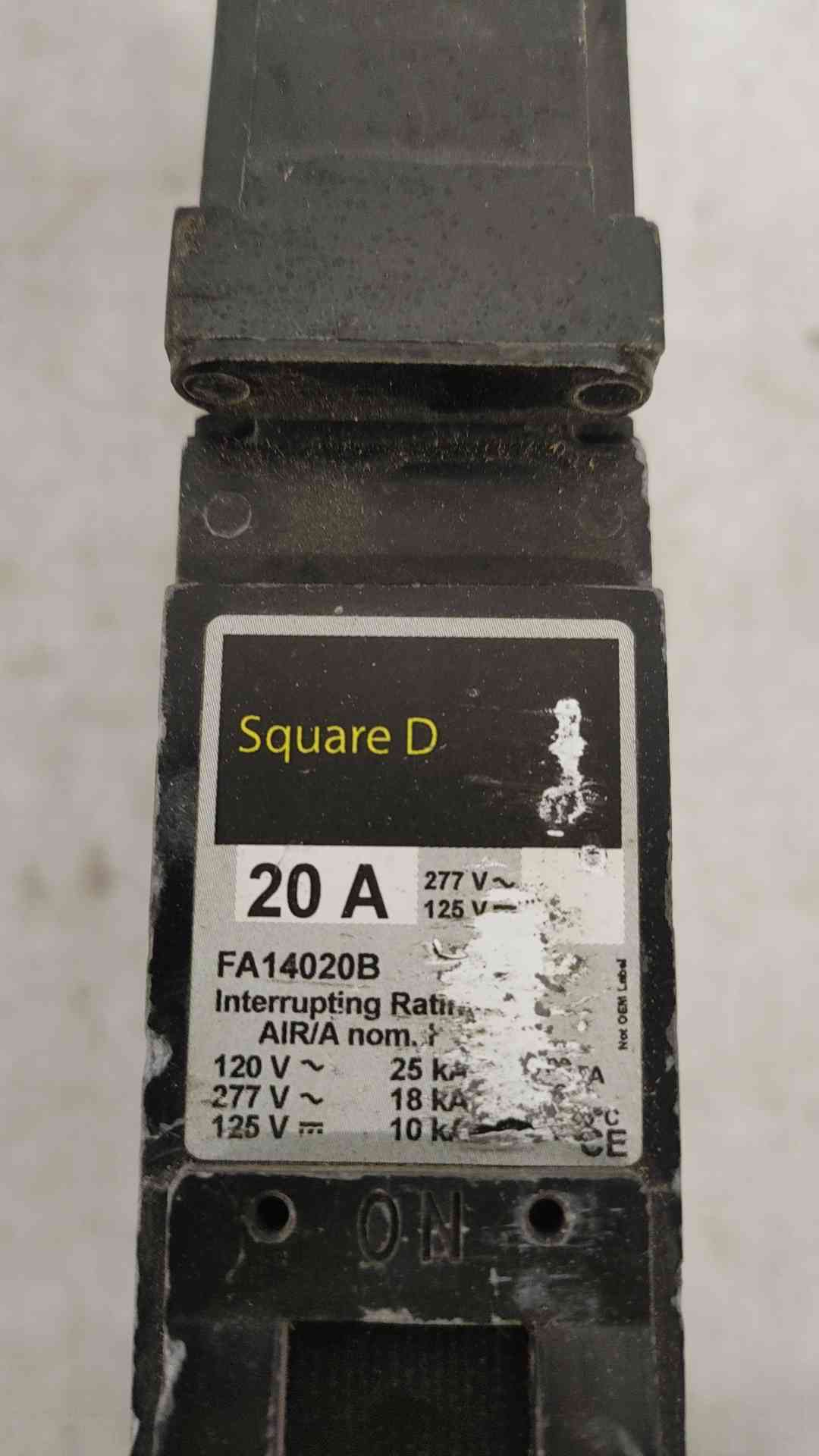 Square D 20A 1 Pole Breaker FA14020B (SKU: 112322)